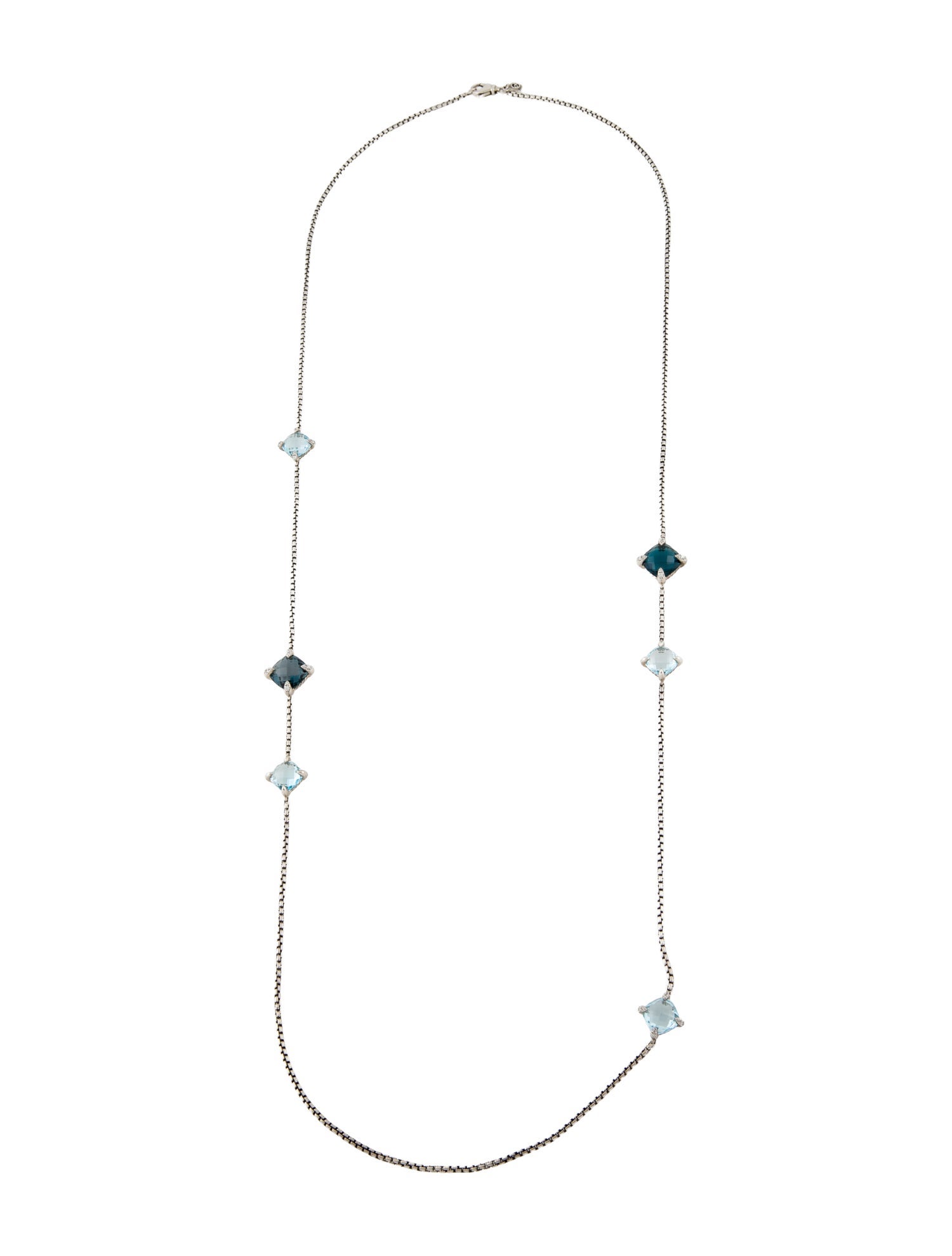 David Yurman Topaz & Diamond Chatelaine Station Necklace