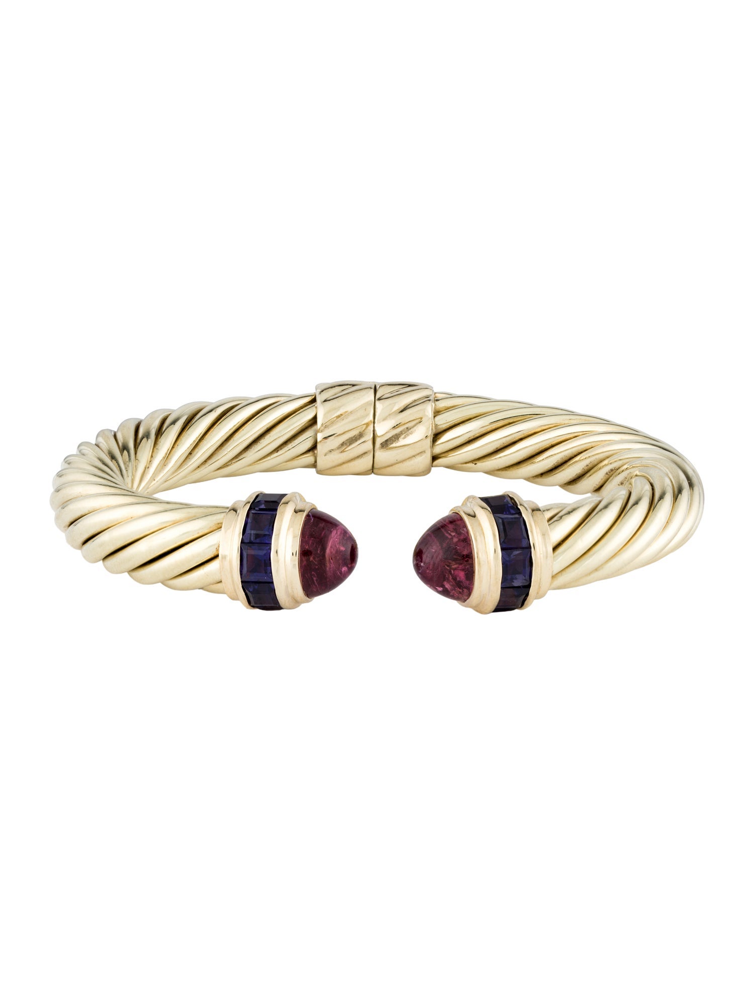 David Yurman 14K Tourmaline & Iolite Cuff Bracelet