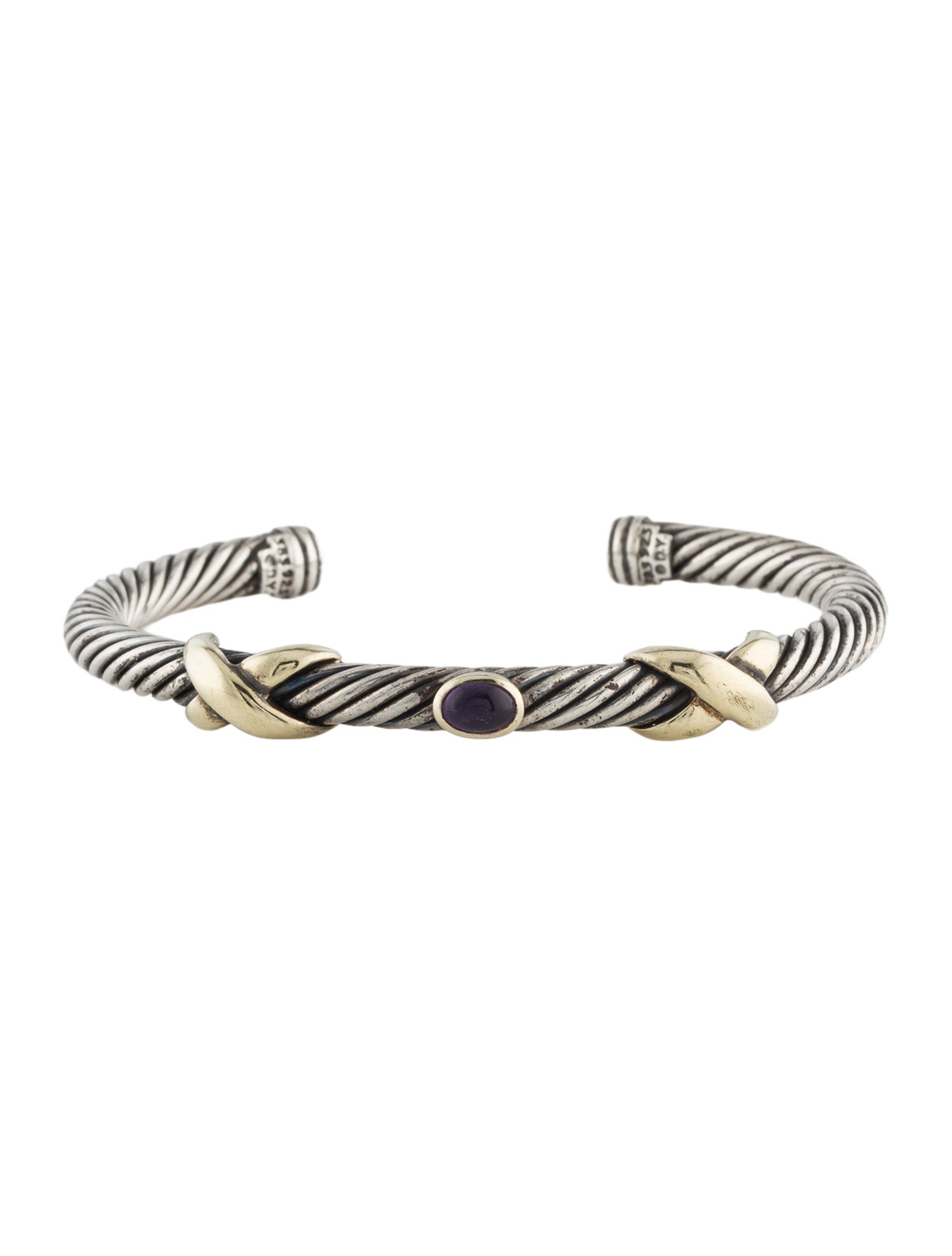 David Yurman Amethyst X Cuff Bracelet