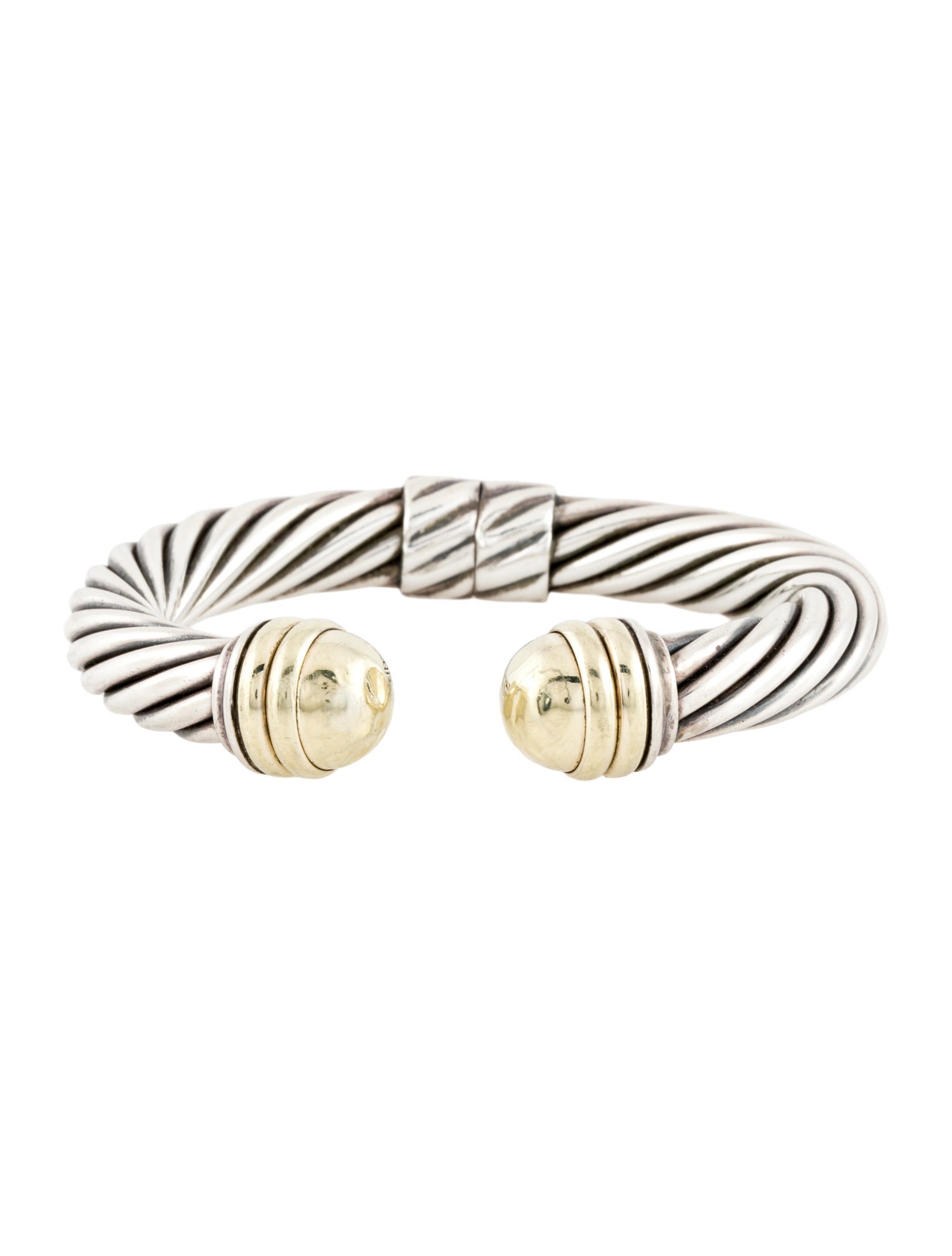 David Yurman Two-Tone Dome Cable Hinged Cuff