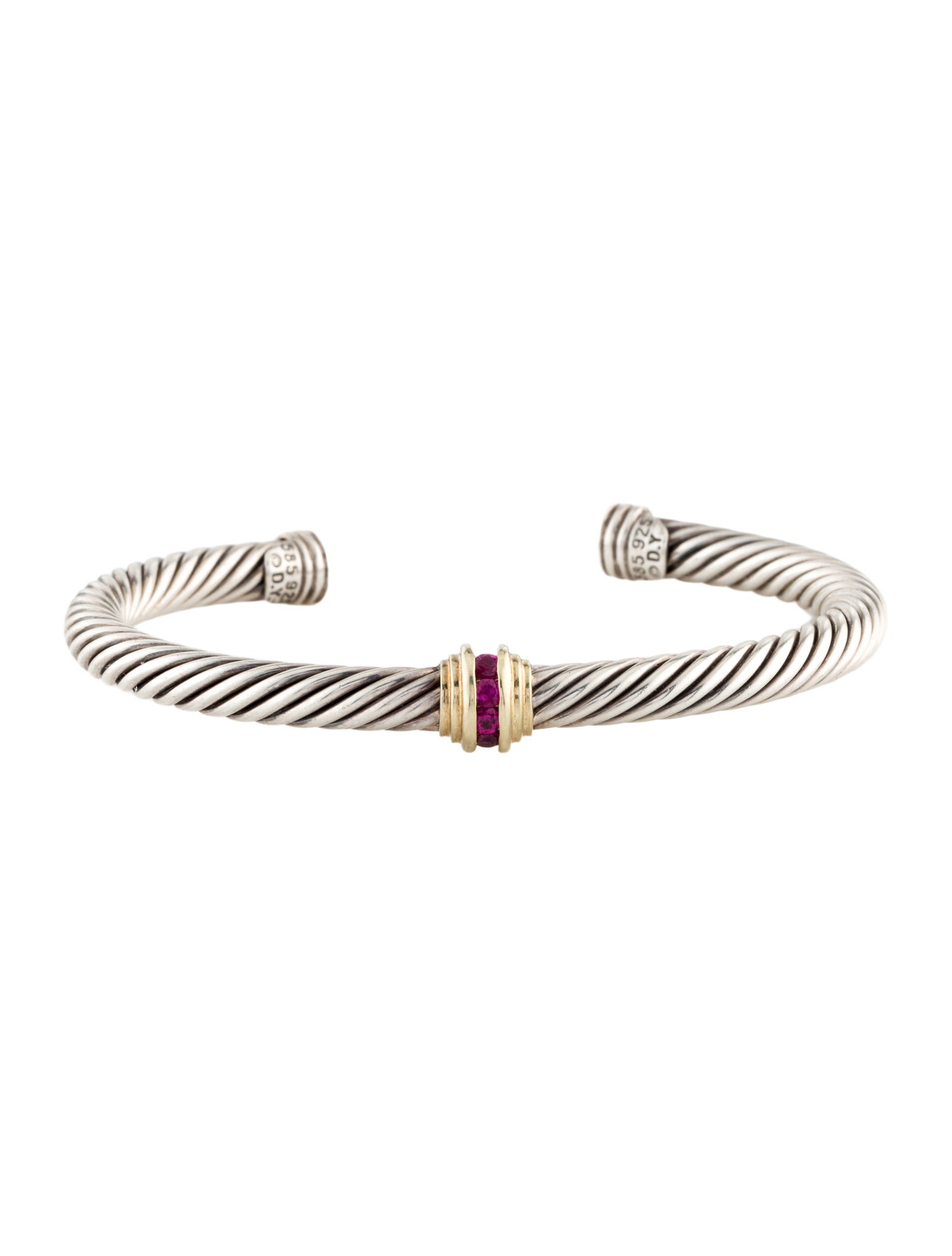 David Yurman Ruby Station Two-Tone Cuff Bracelet