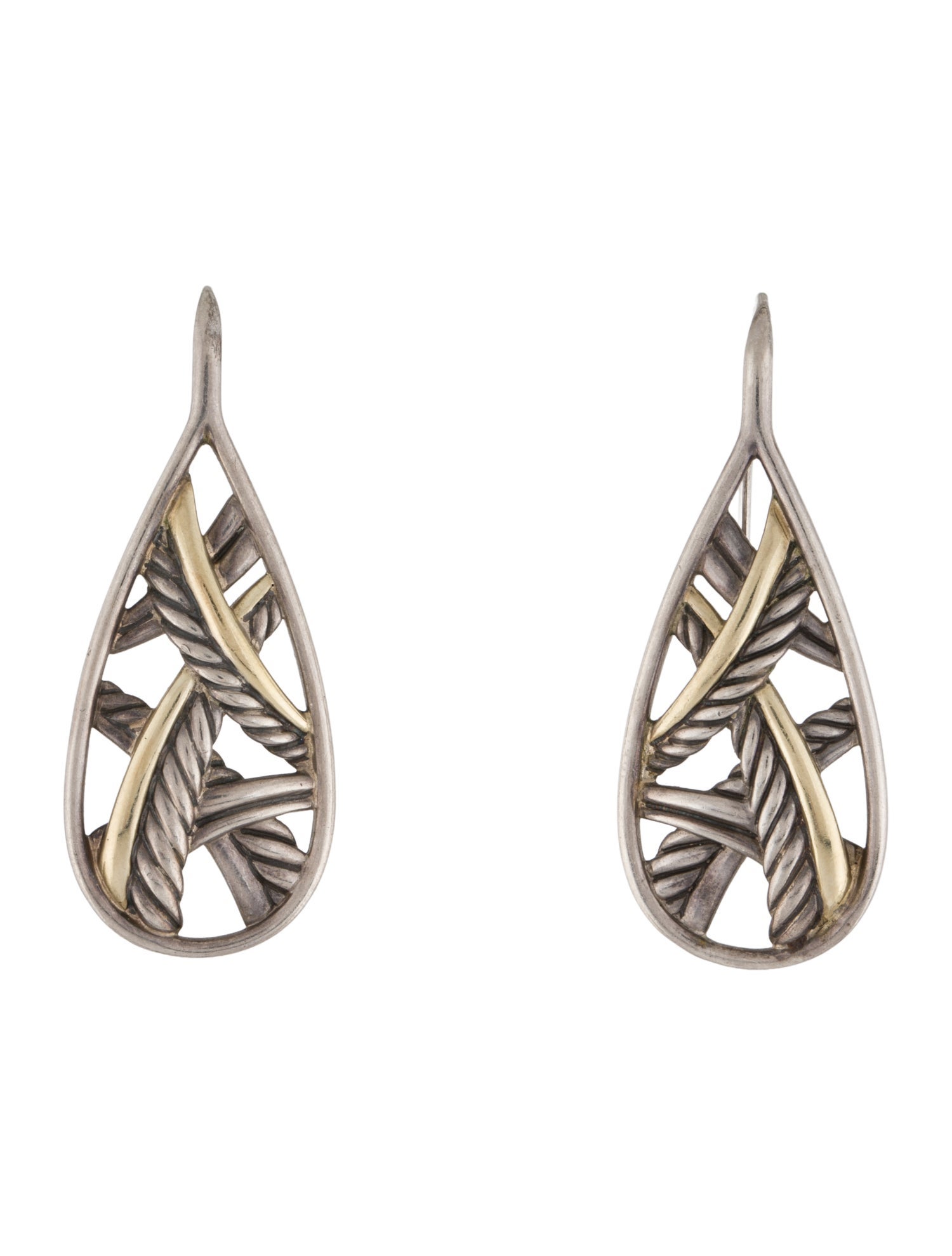 David Yurman Two-Tone Papyrus Drop Earrings