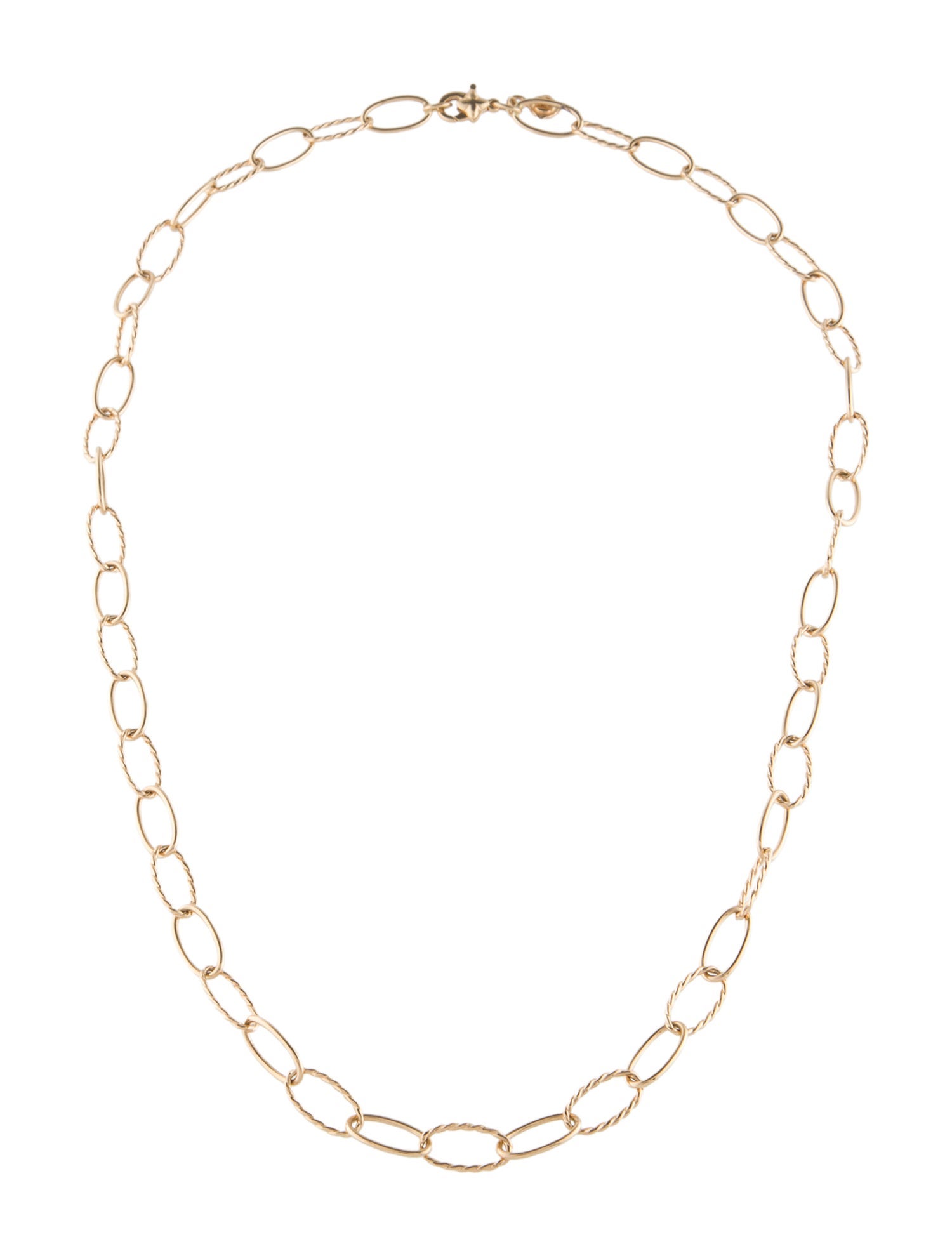 David Yurman 18K Elongated Oval Link Necklace