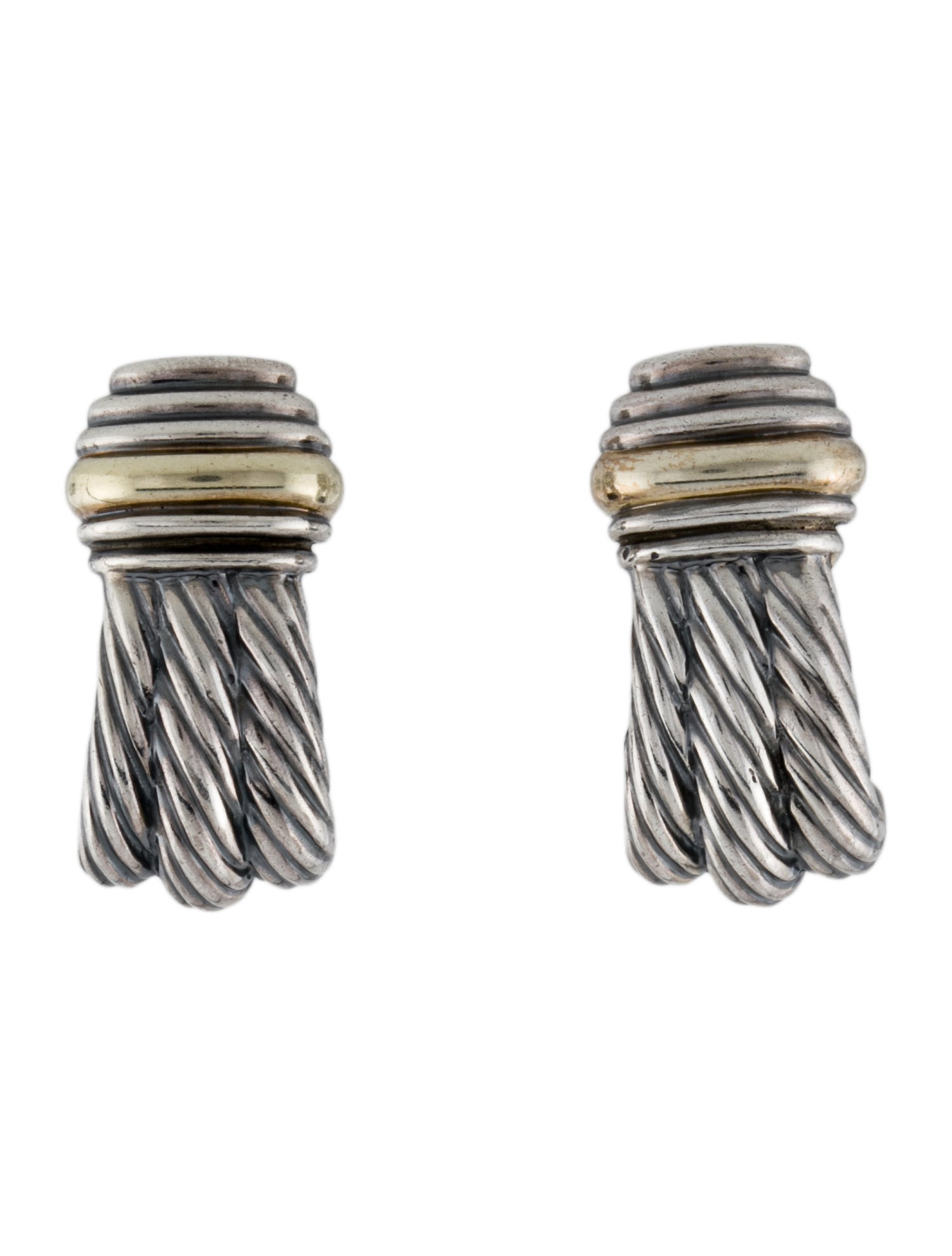 David Yurman Vintage Two-Tone Earclips