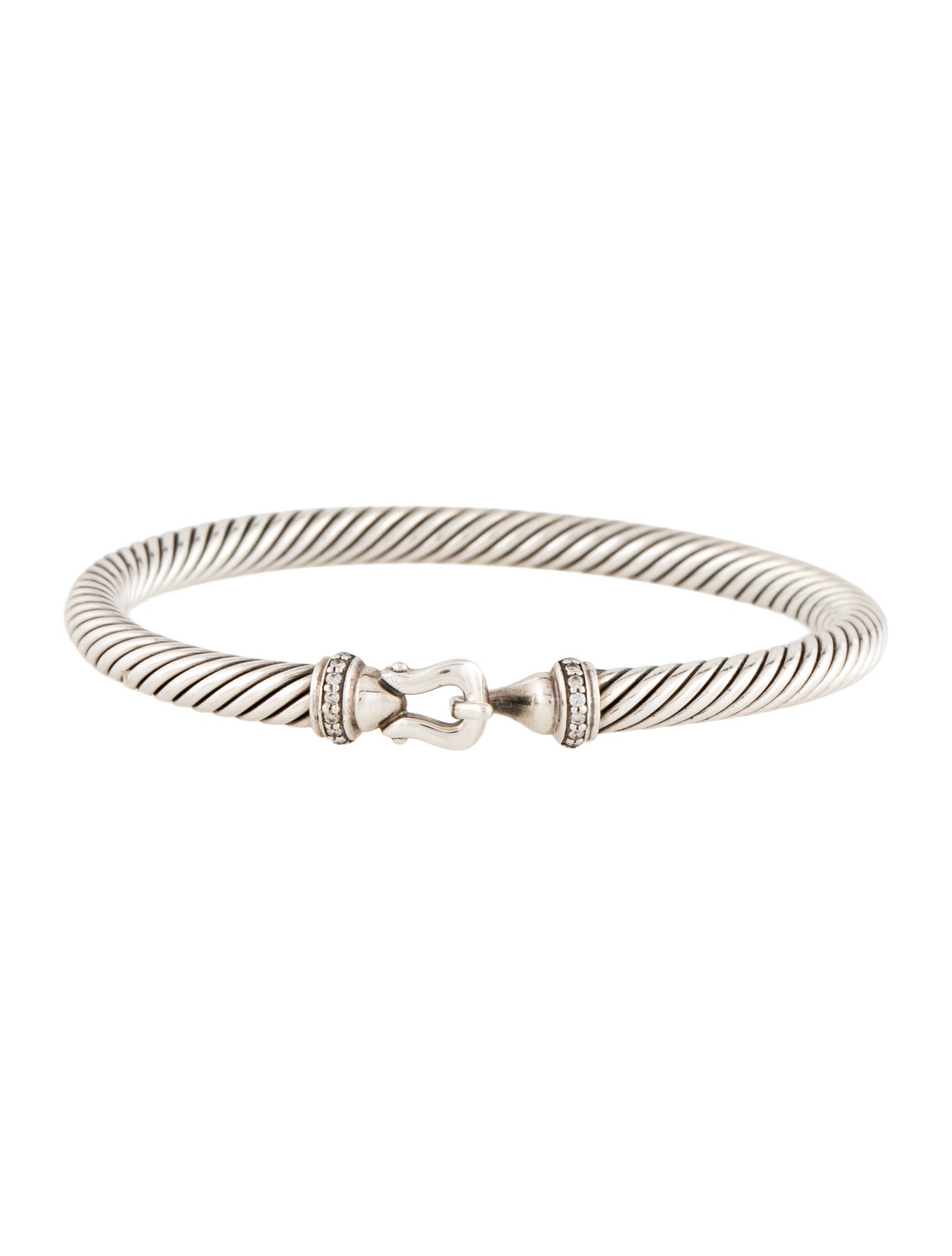 David Yurman Diamond Buckle Classic Cable Bracelet