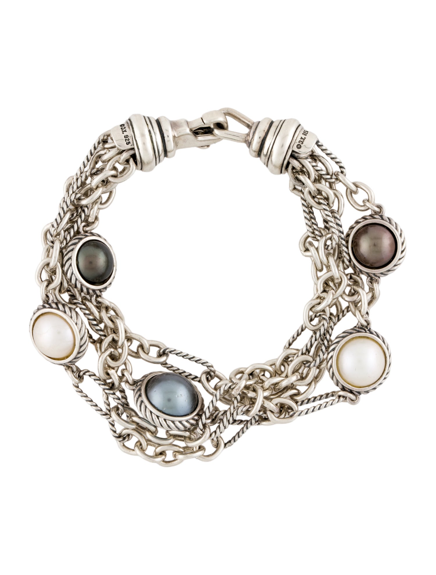 David Yurman Pearl Multistrand Chain Bracelet