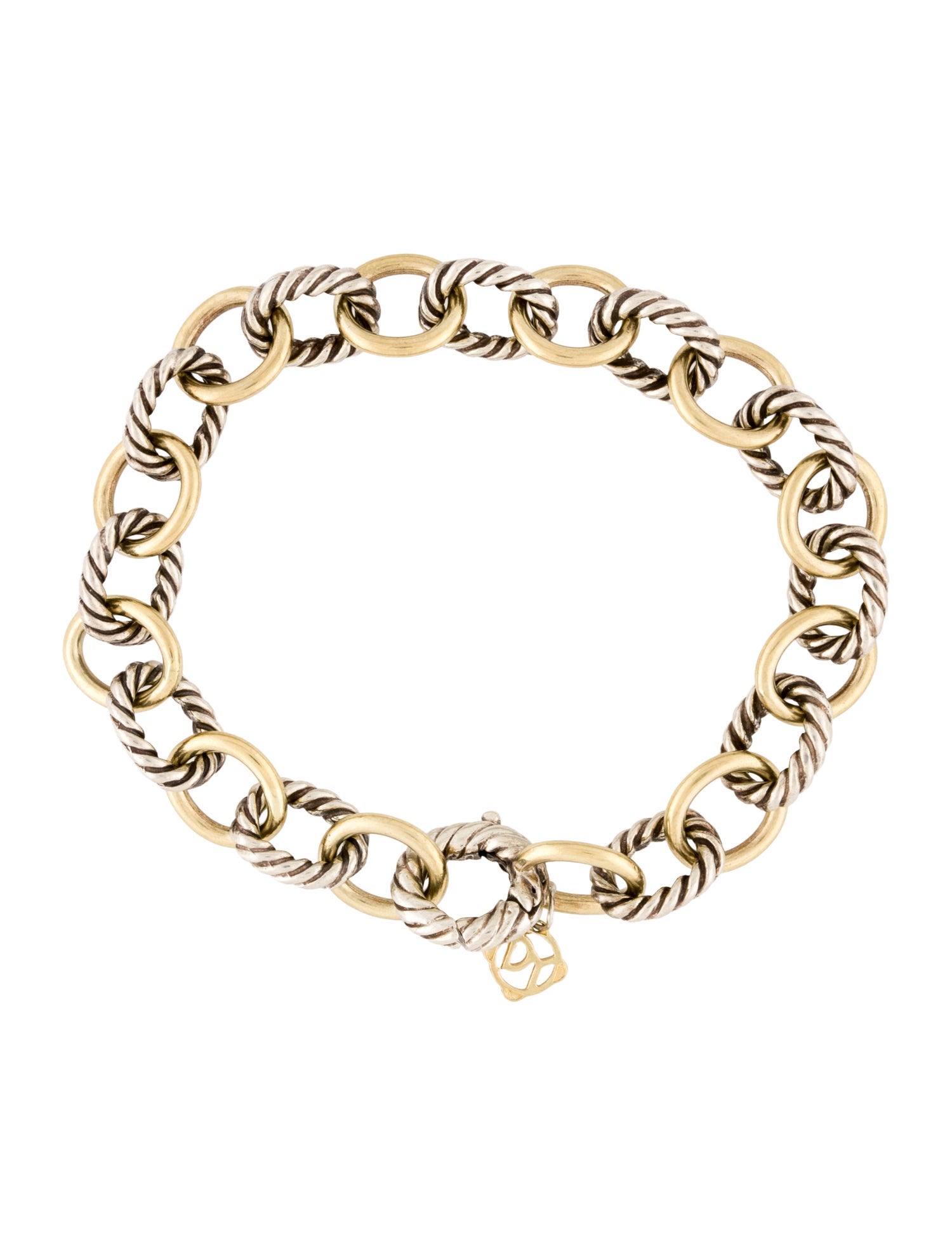 David Yurman Two-Tone Oval Link Chain Bracelet