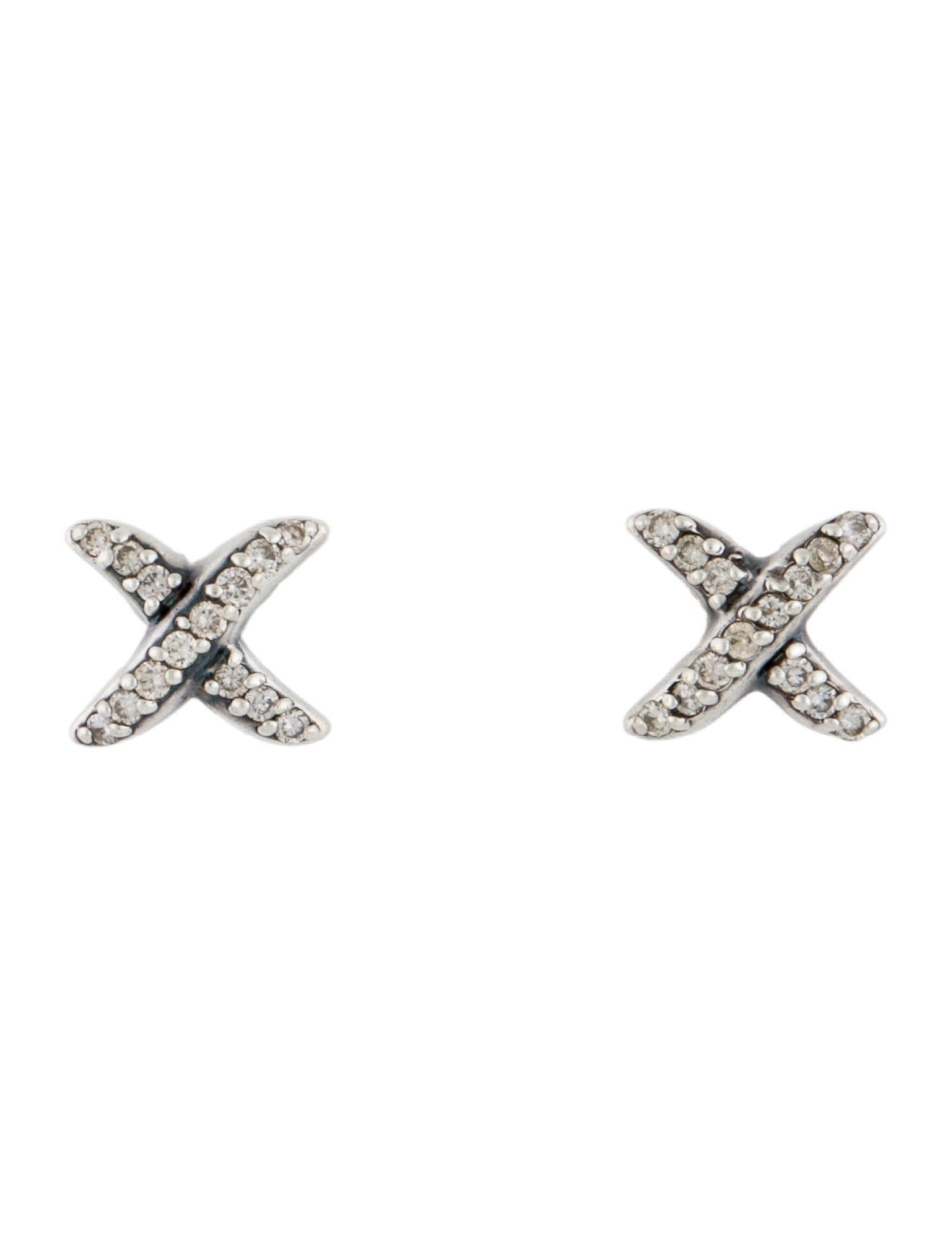 David Yurman Diamond X Stud Earrings