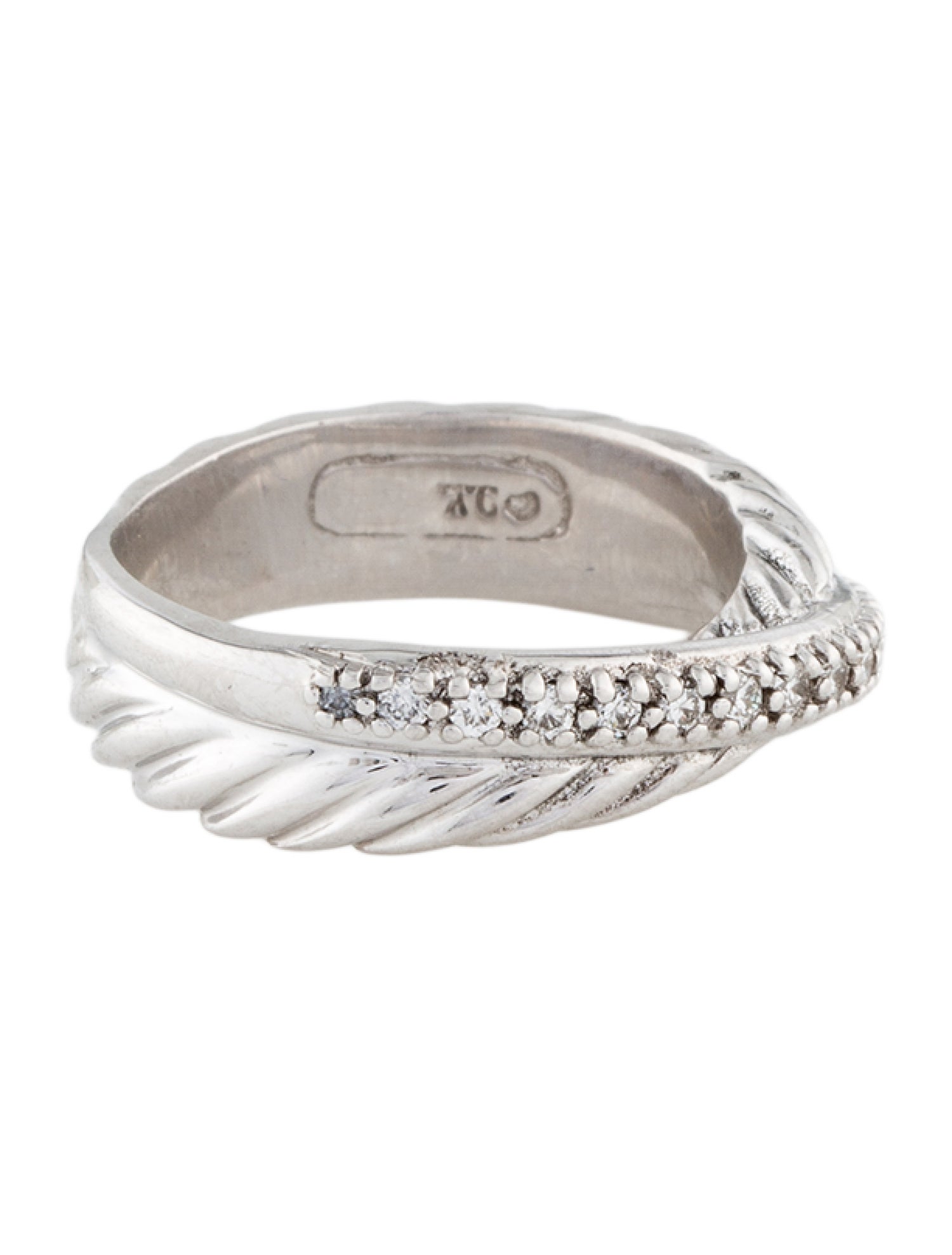 David Yurman 18K Diamond Crossover Band