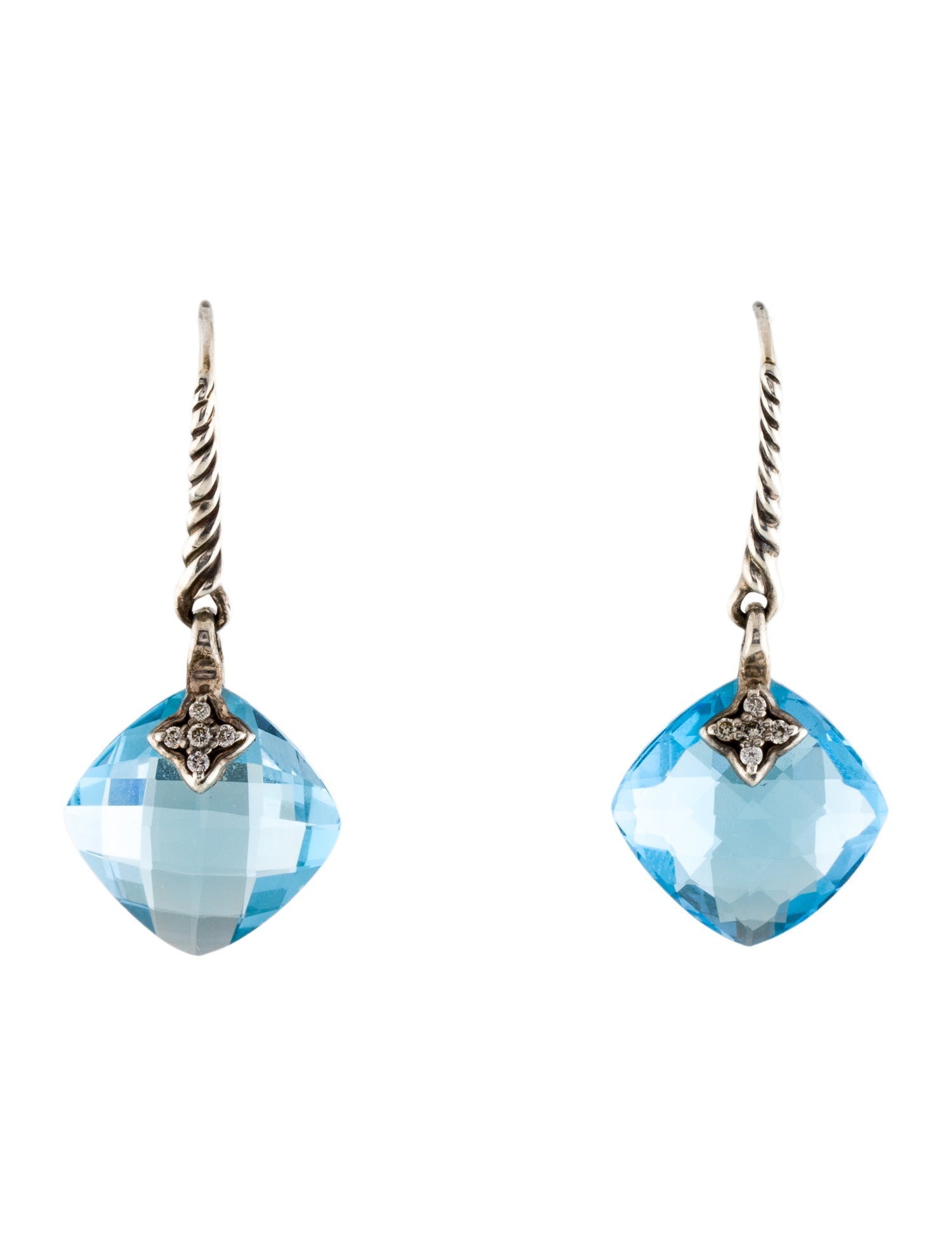 David Yurman Topaz & Diamond Capri Drop Earrings
