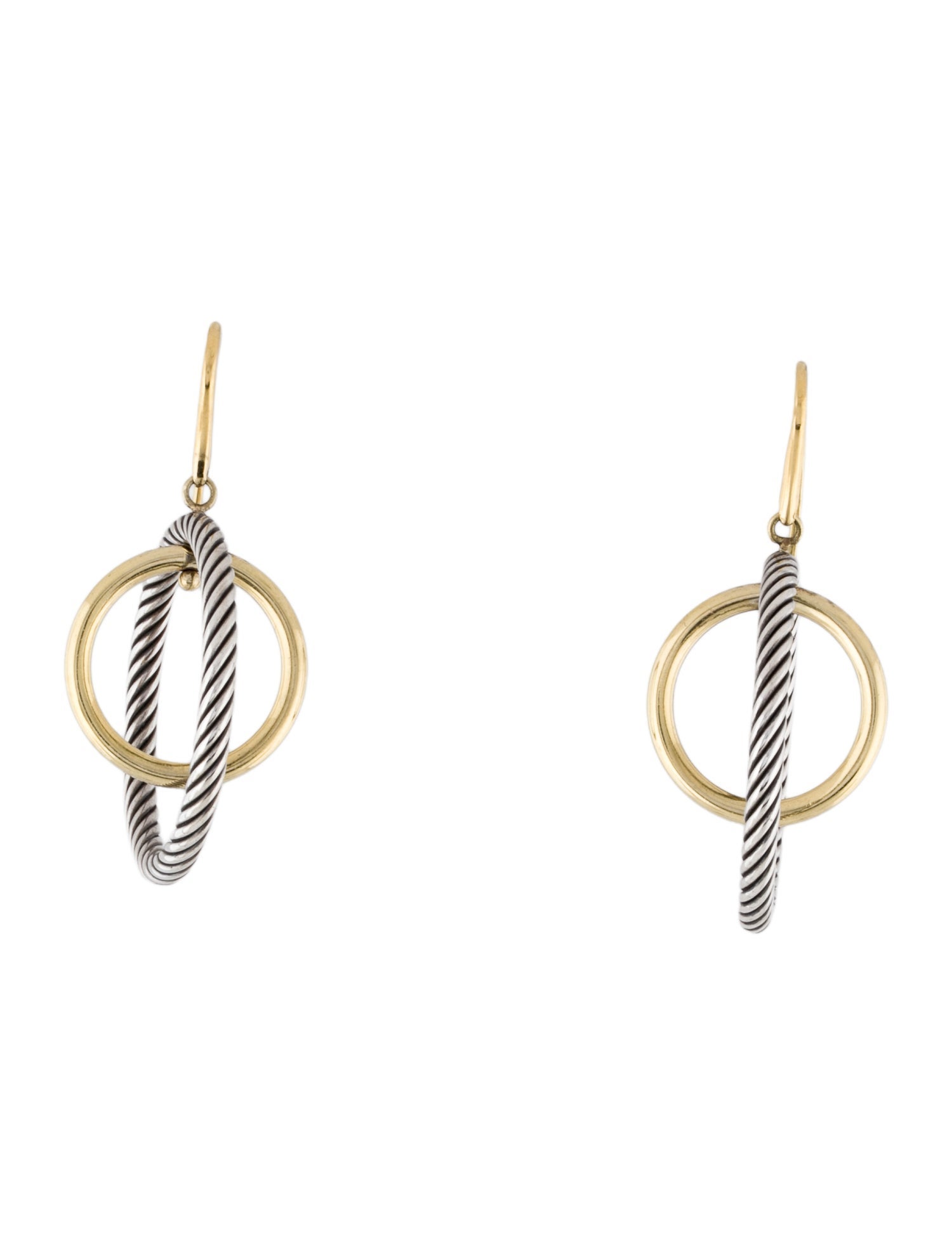 David Yurman Two-Tone Mobile Circle Drop Earrings