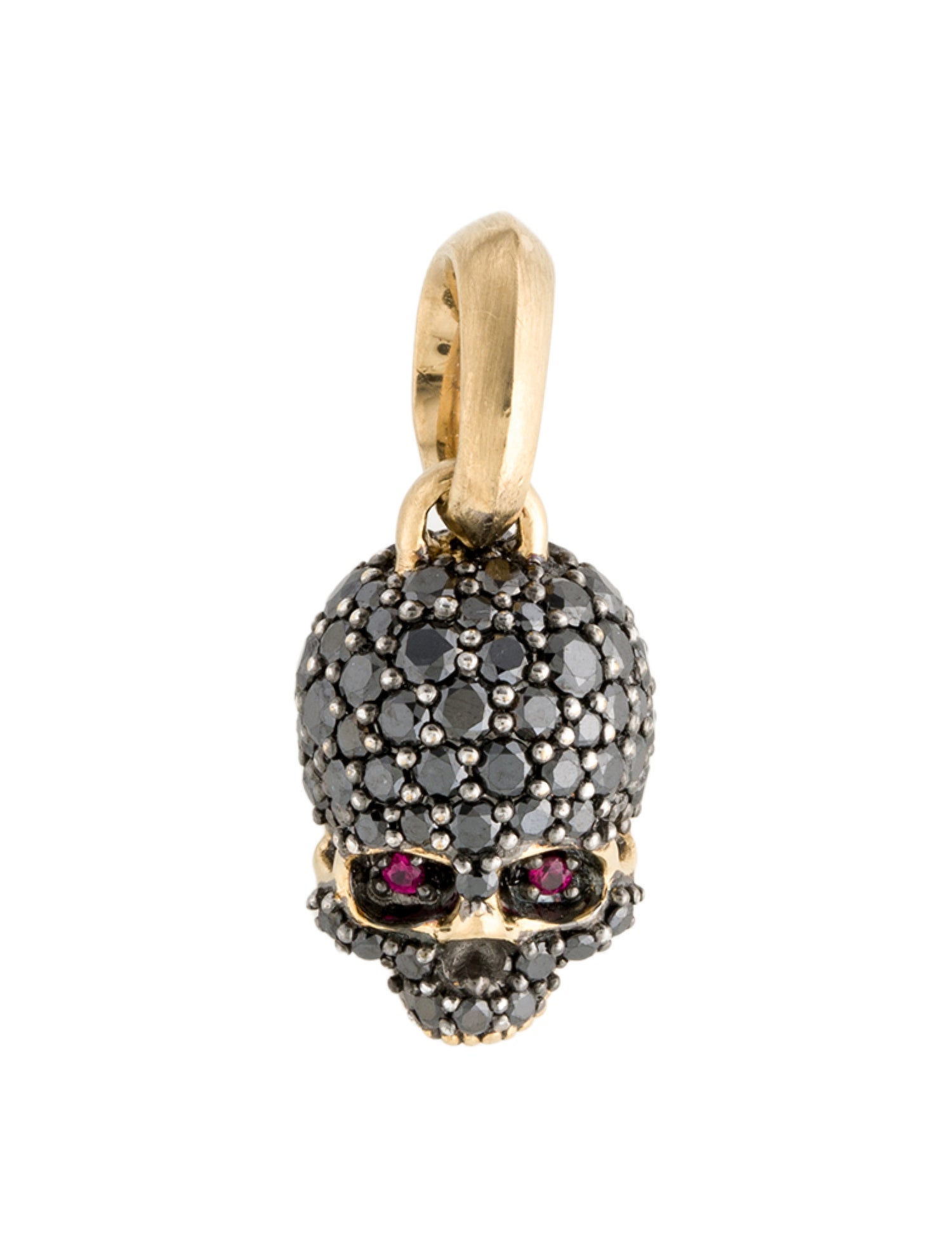 David Yurman 18K Ruby & Diamond Memento Mori Skull Pendant