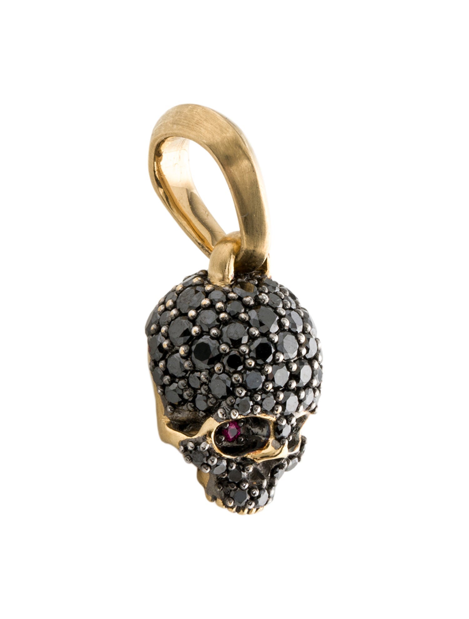 David Yurman 18K Ruby & Diamond Memento Mori Skull Pendant