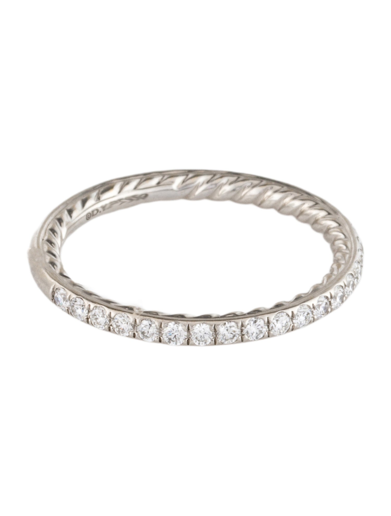 David Yurman Platinum Diamond DY Eden Partway Band