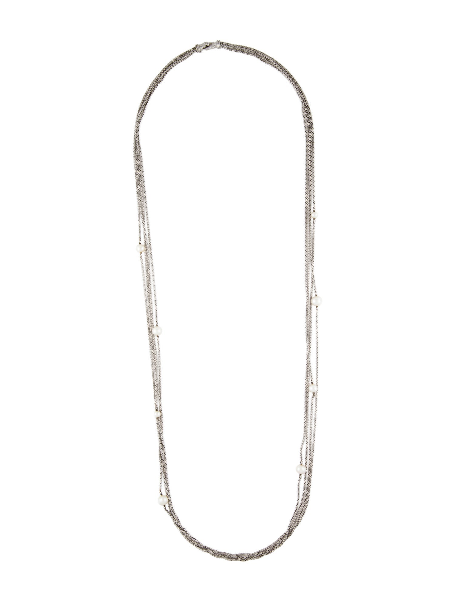David Yurman Pearl Station Multistrand Necklace