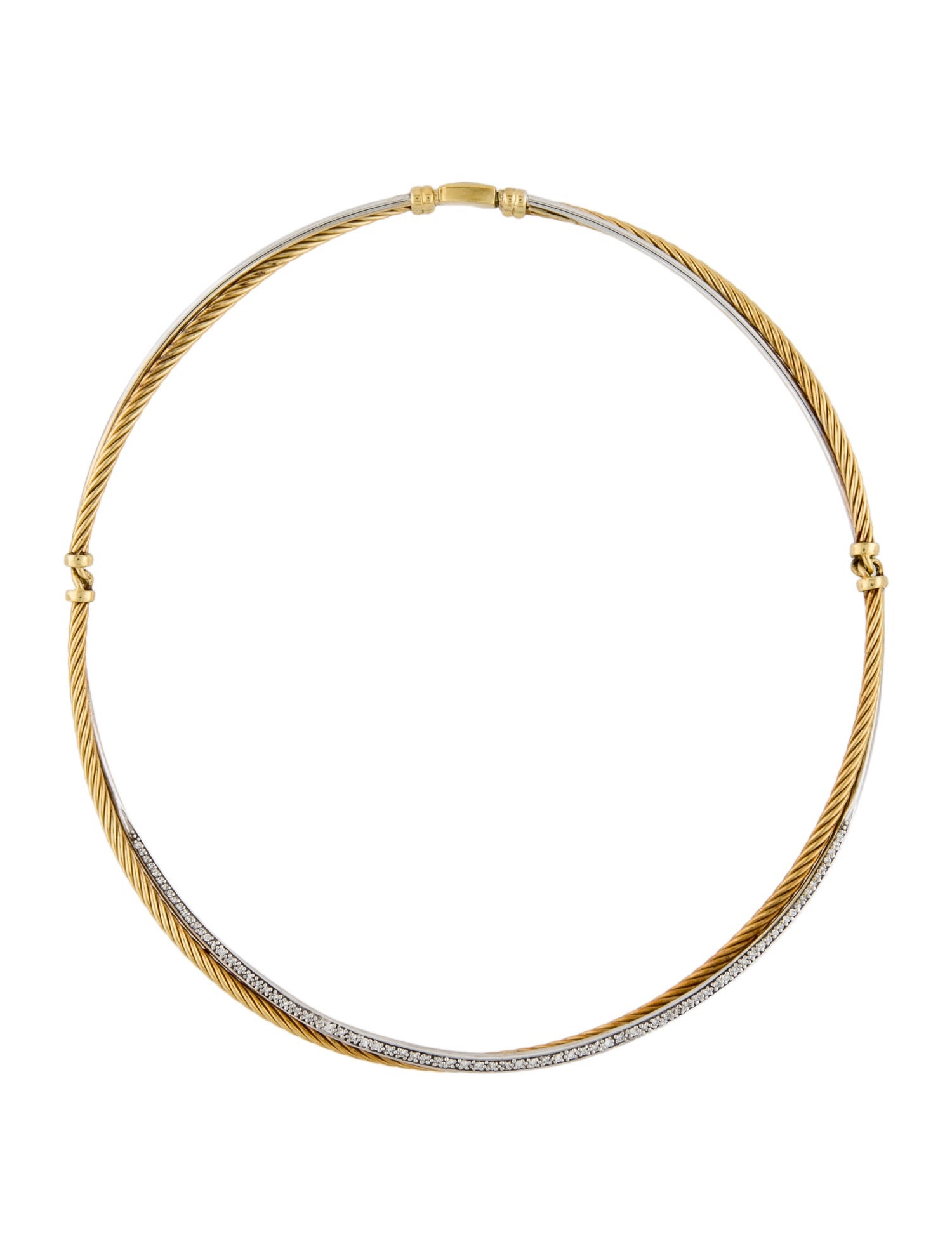 David Yurman 18K Diamond Crossover Choker