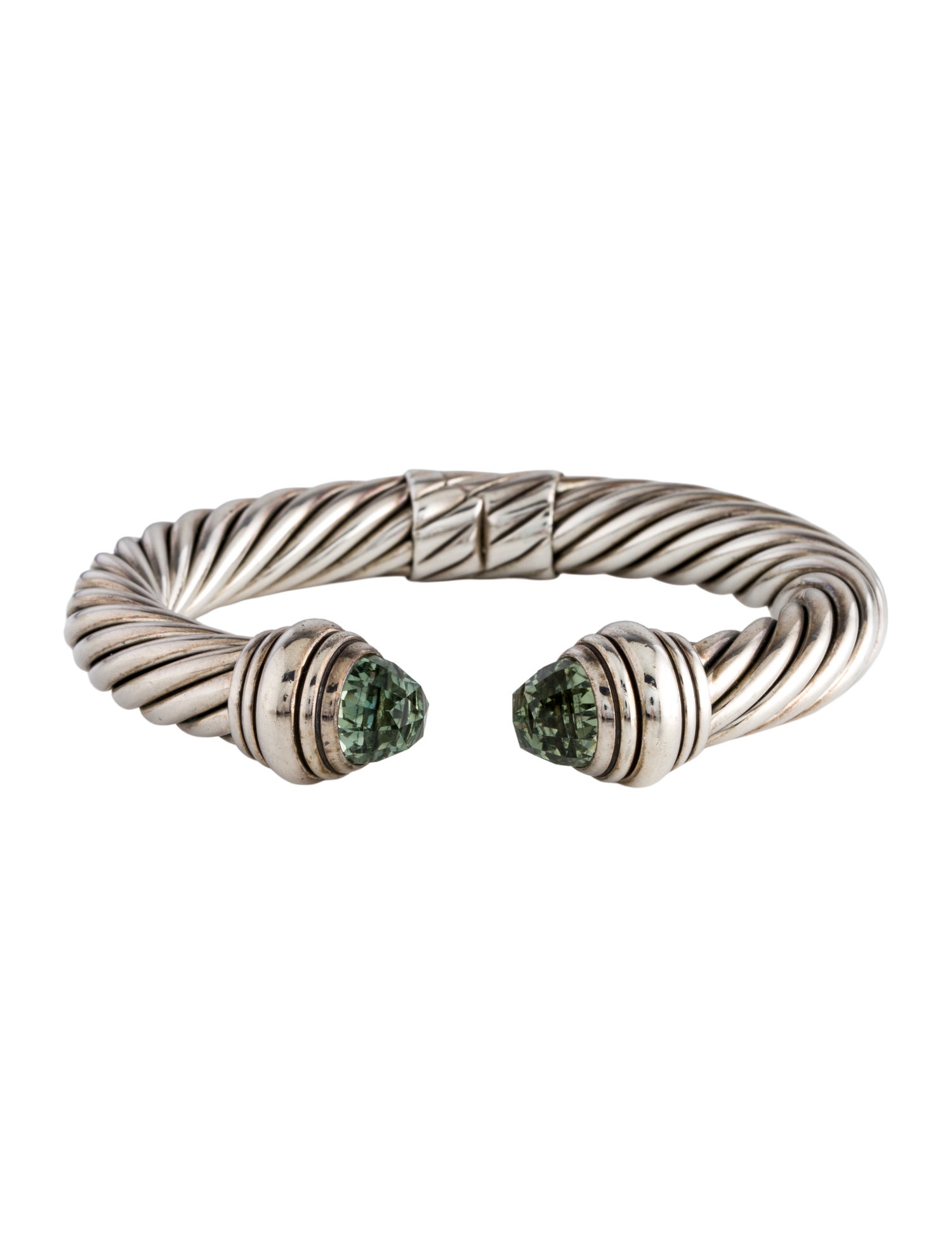 David Yurman Prasiolite Hinged Cable Classic Cuff Bracelet