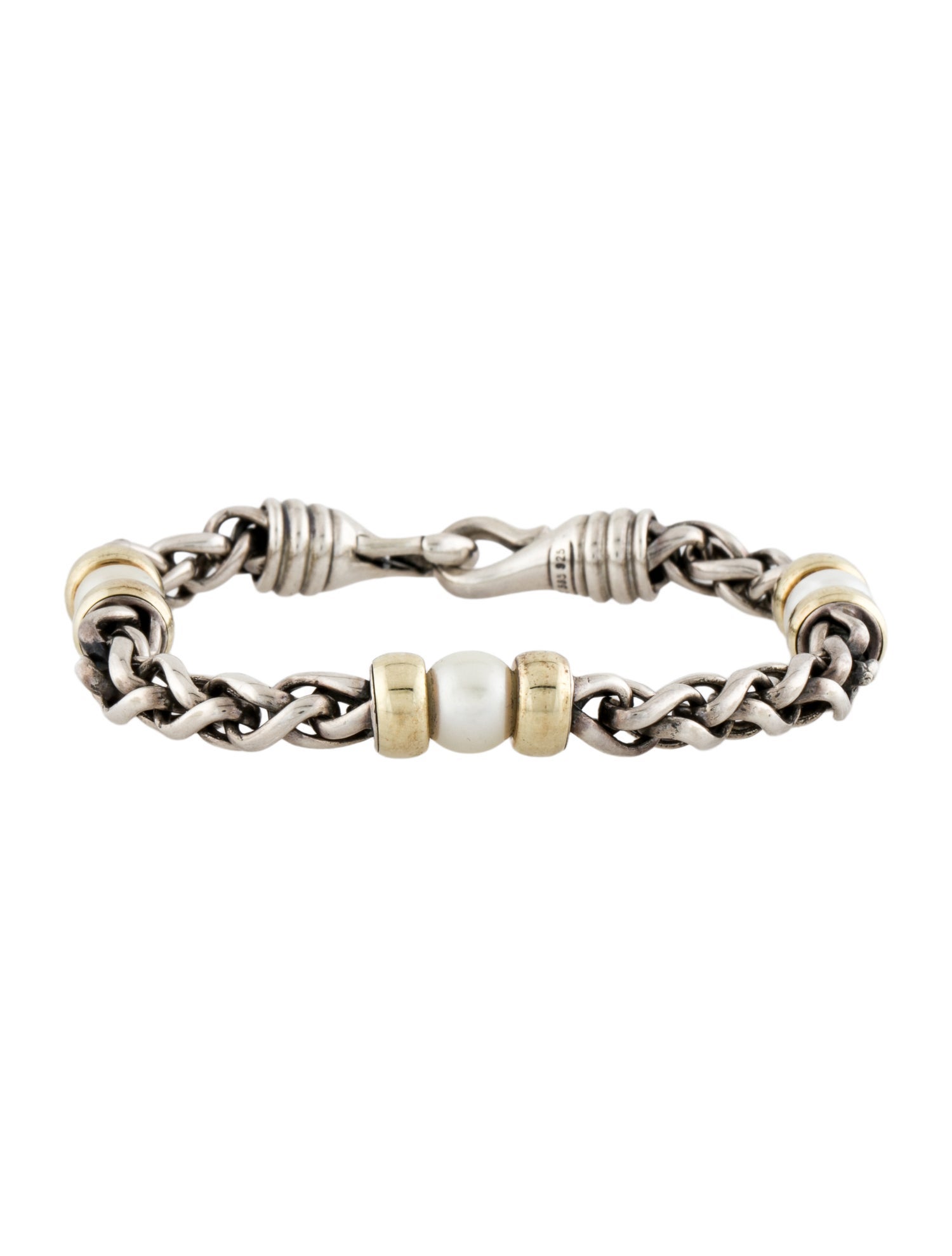 David Yurman Pearl Wheat Chain Station Bracelet