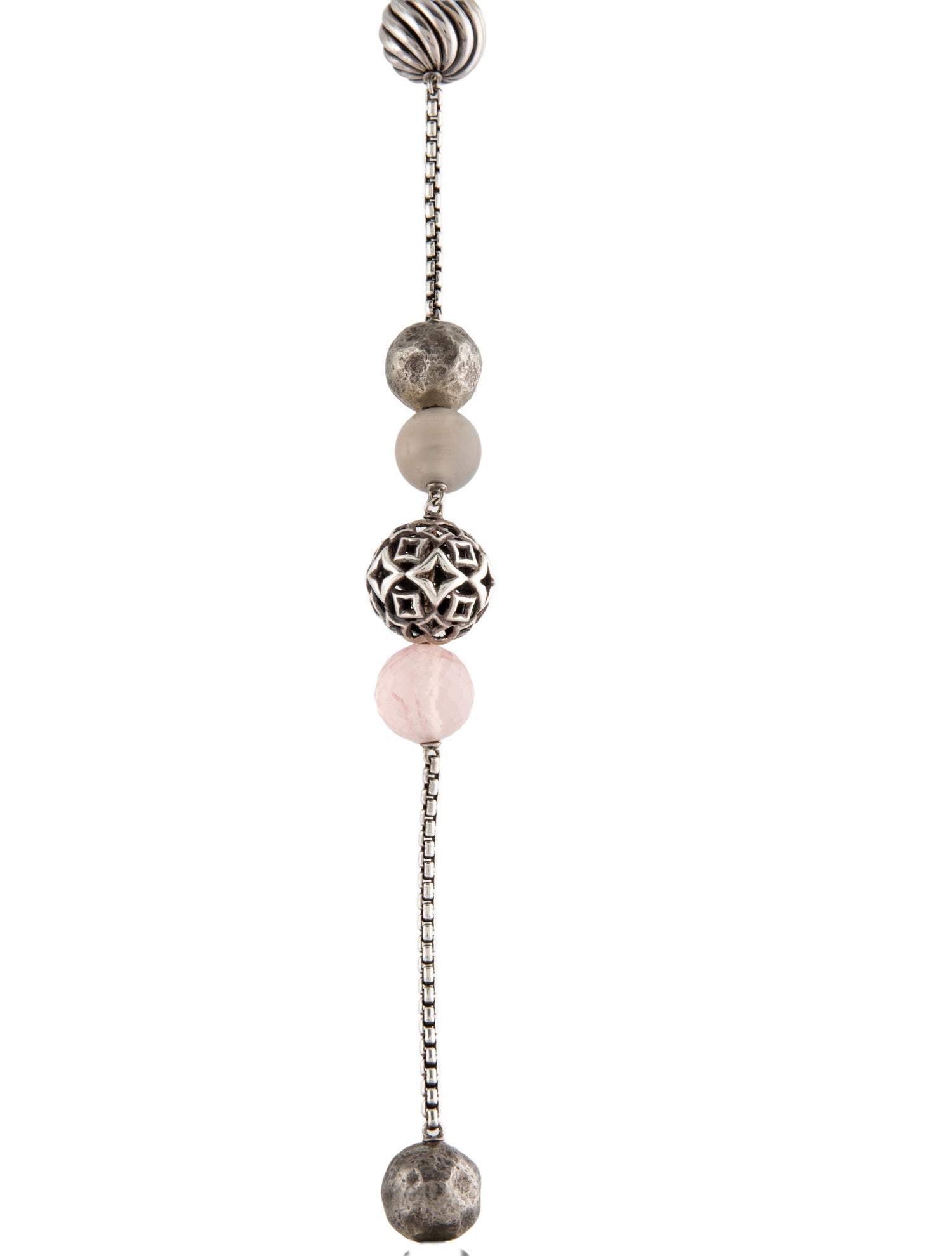 David Yurman Rose Quartz & Moonstone Elements Station Necklace