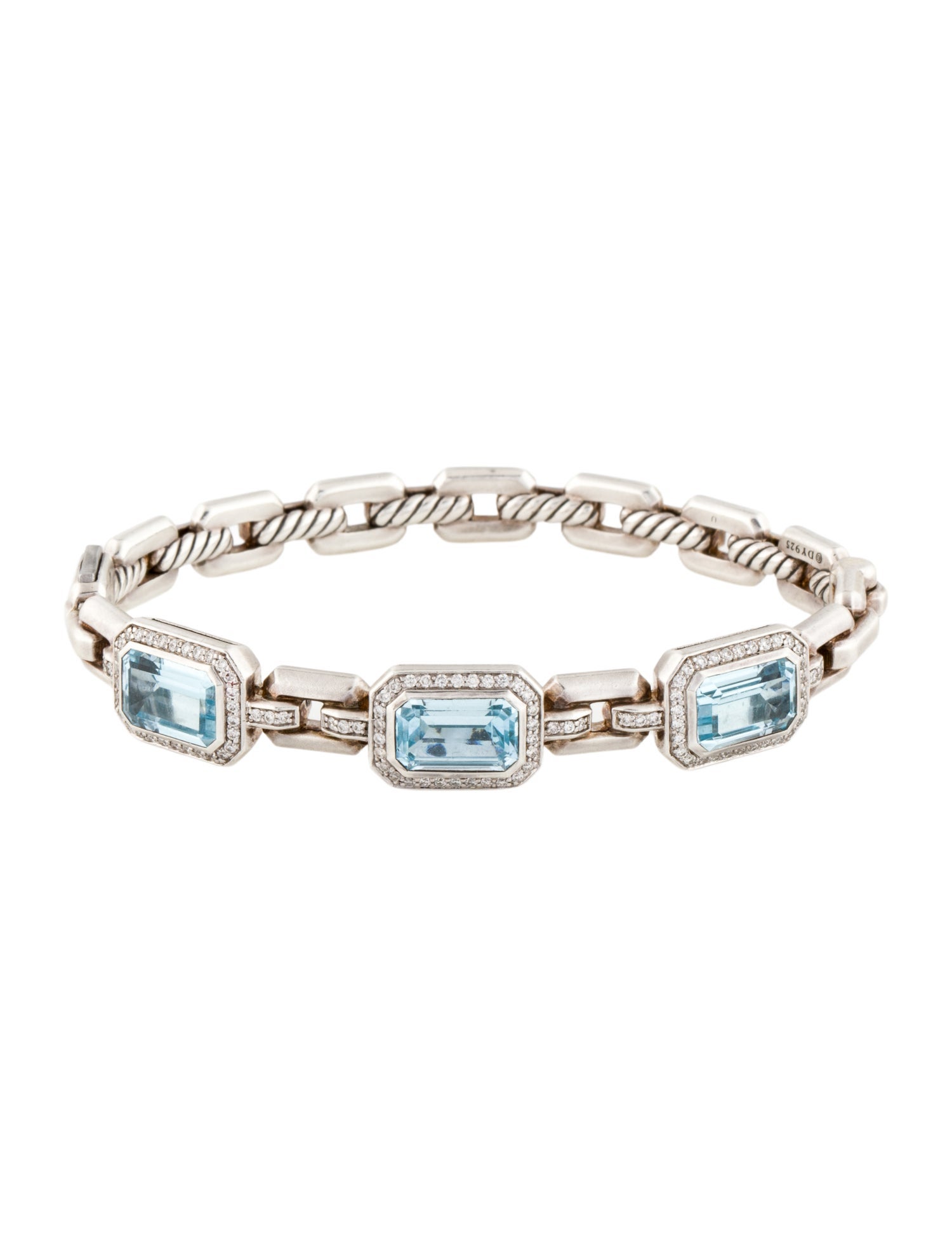 David Yurman Topaz & Diamond Novella Bangle Bracelet