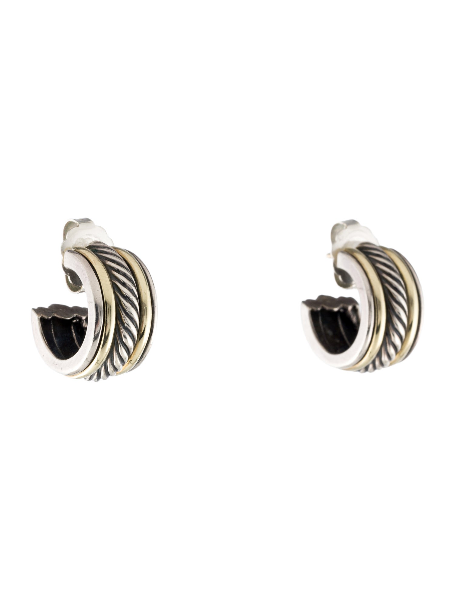 David Yurman Two-Tone Cable Huggies