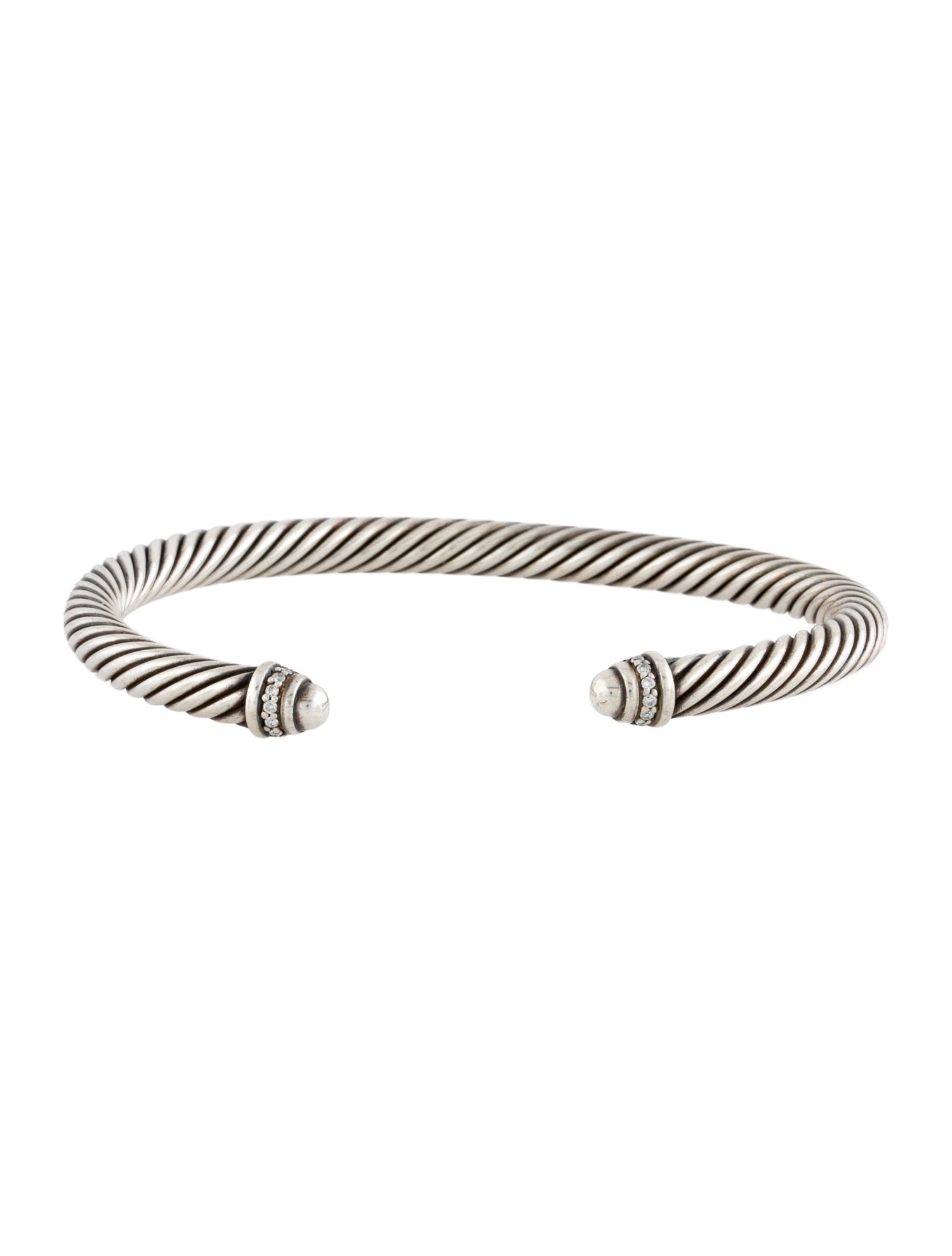 David Yurman Diamond Classic Cable Dome Cuff Bracelet