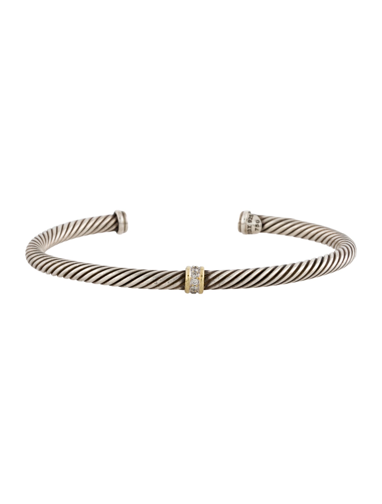 David Yurman Diamond Center Station Cuff Bracelet