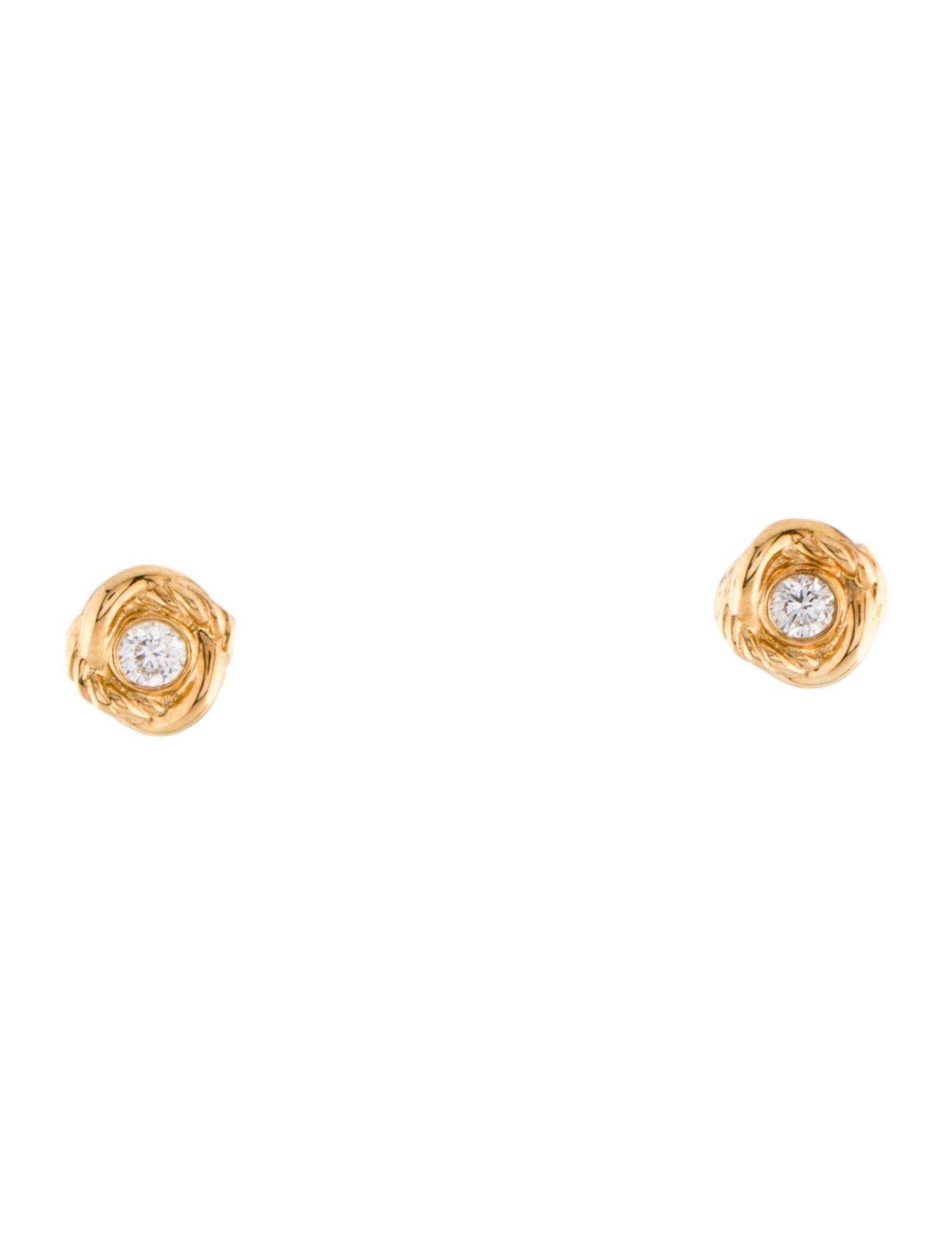 David Yurman 18K Diamond Infinity Stud Earrings