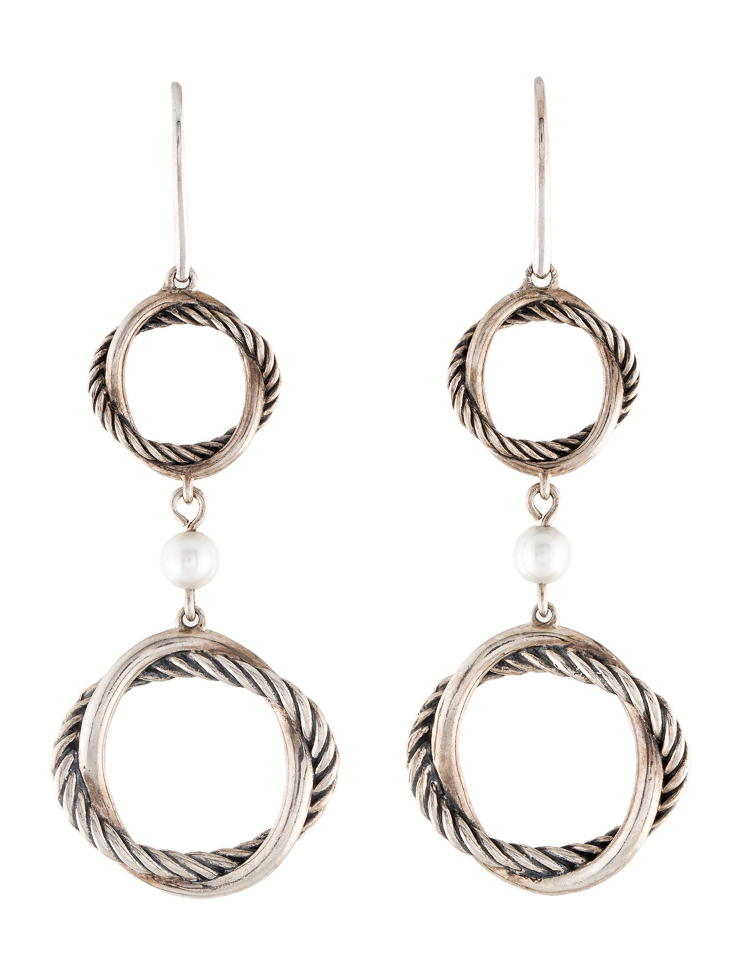 David Yurman Pearl Infinity Double-Drop Earrings