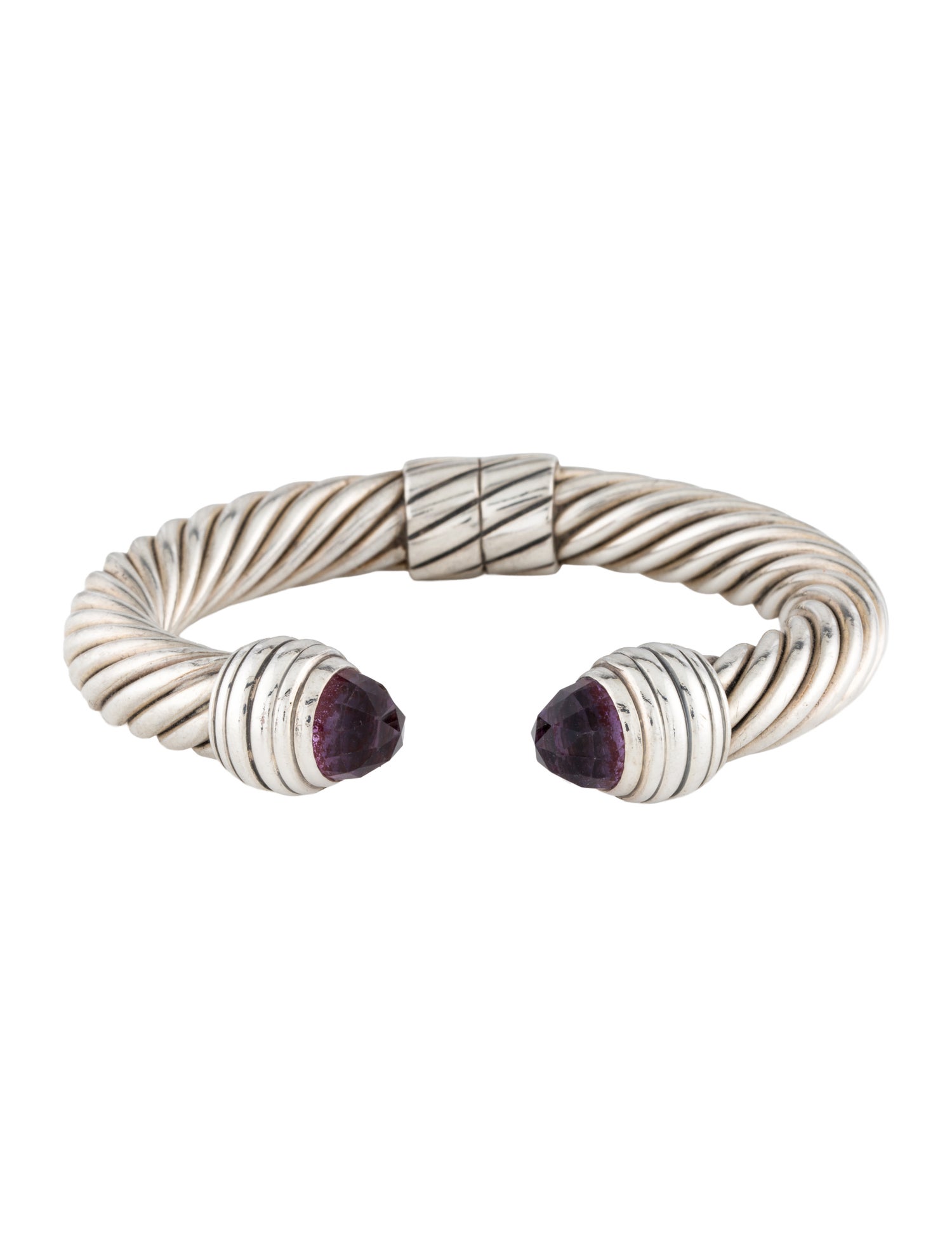 David Yurman Amethyst Cable Classics Hinged Bracelet