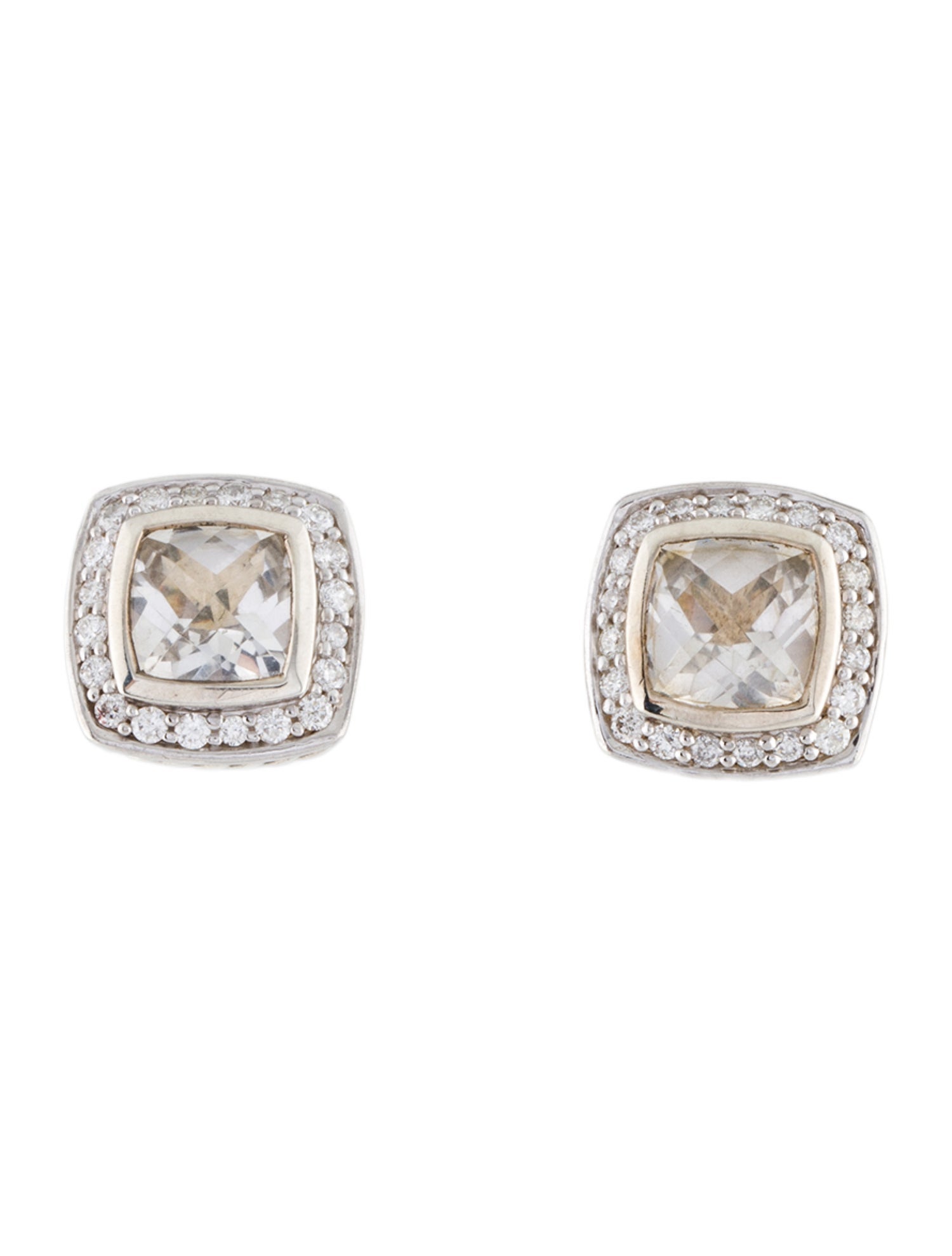 David Yurman Topaz & Diamond Albion Stud Earrings