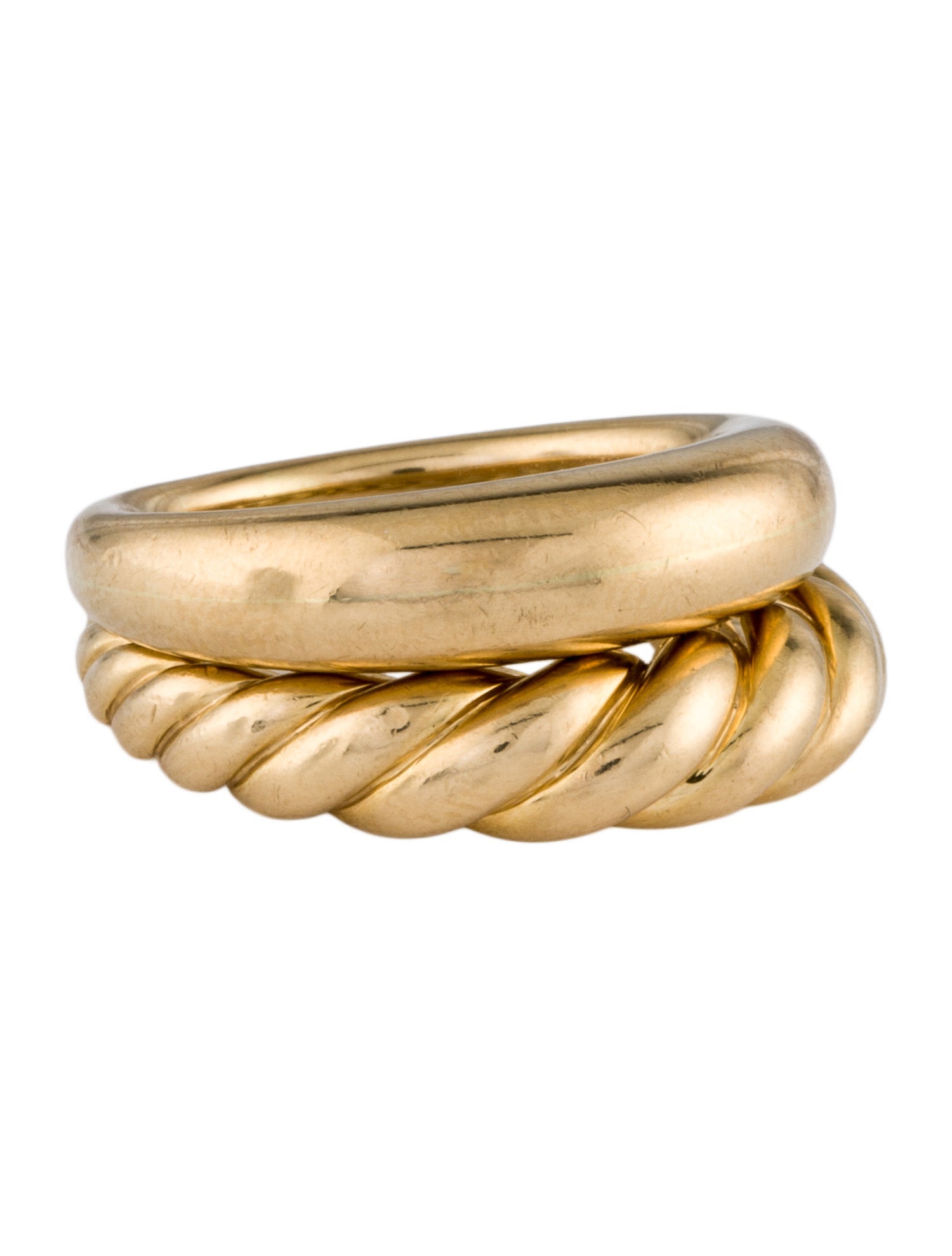 David Yurman 18K Pure Form Ring Set