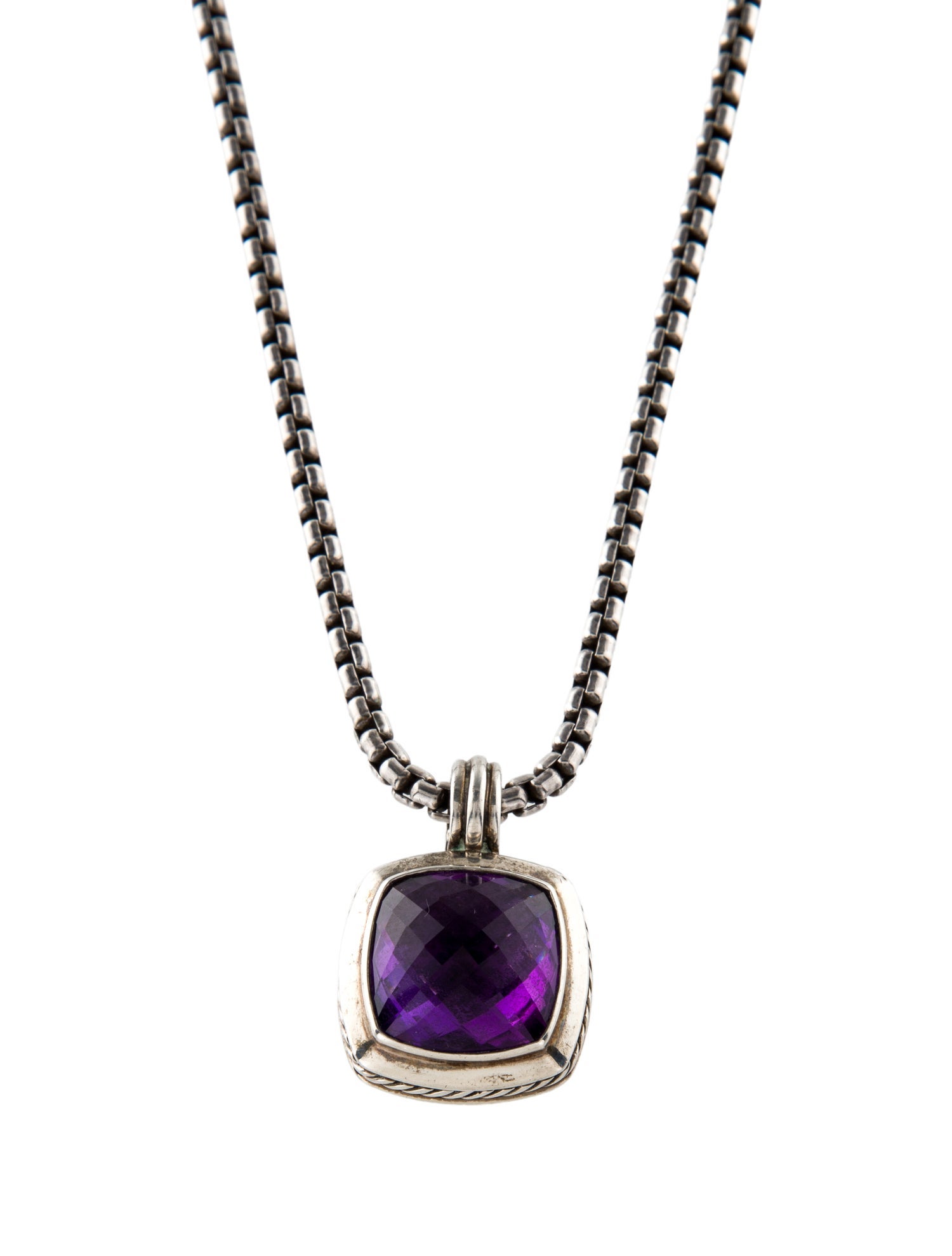 David Yurman Amethyst Albion Pendant Necklace