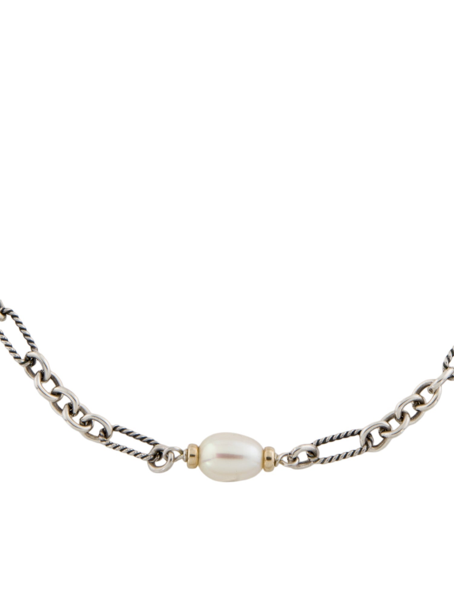 David Yurman Pearl Figaro Chain Station Necklace
