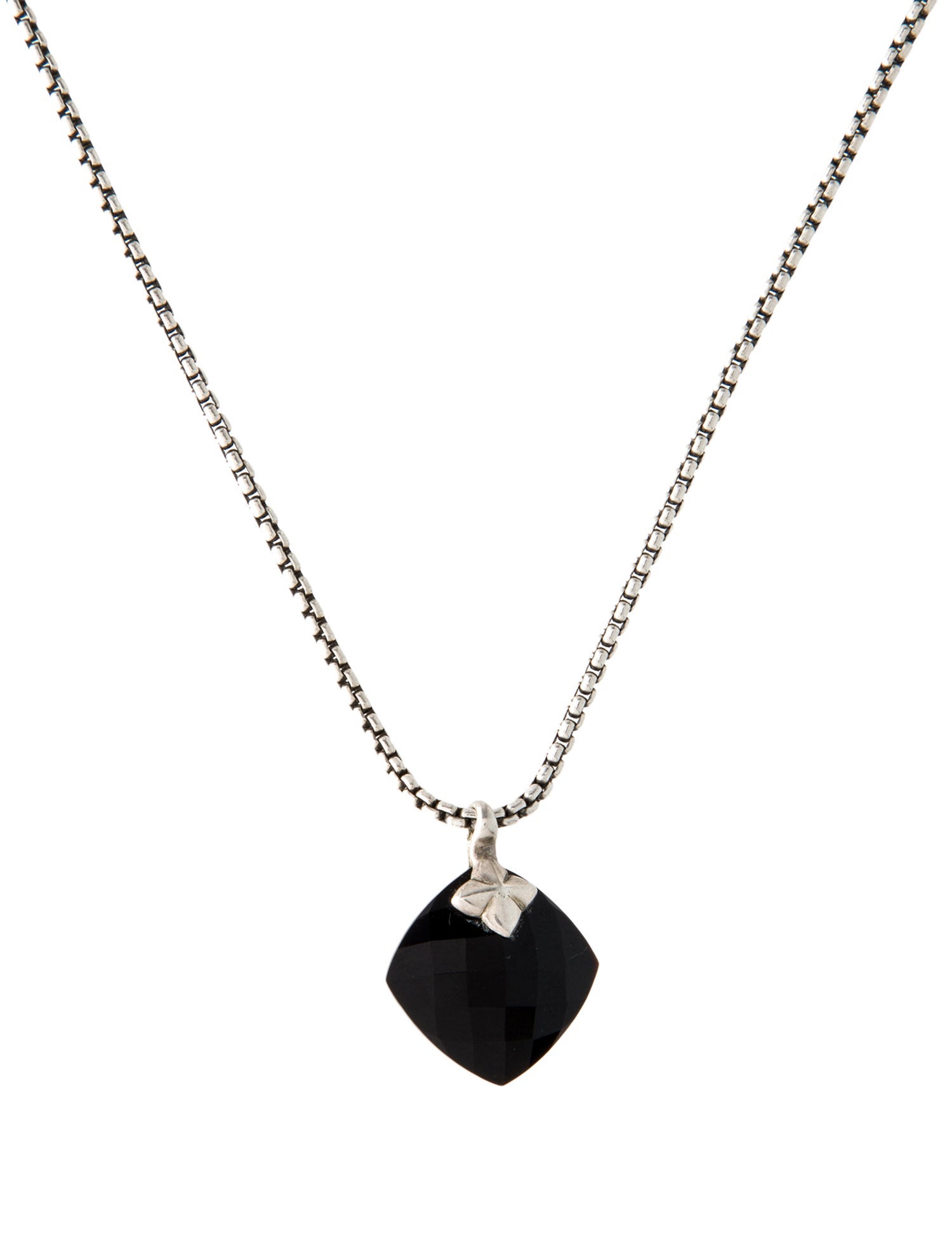 David Yurman Diamond & Onyx Capri Pendant Necklace