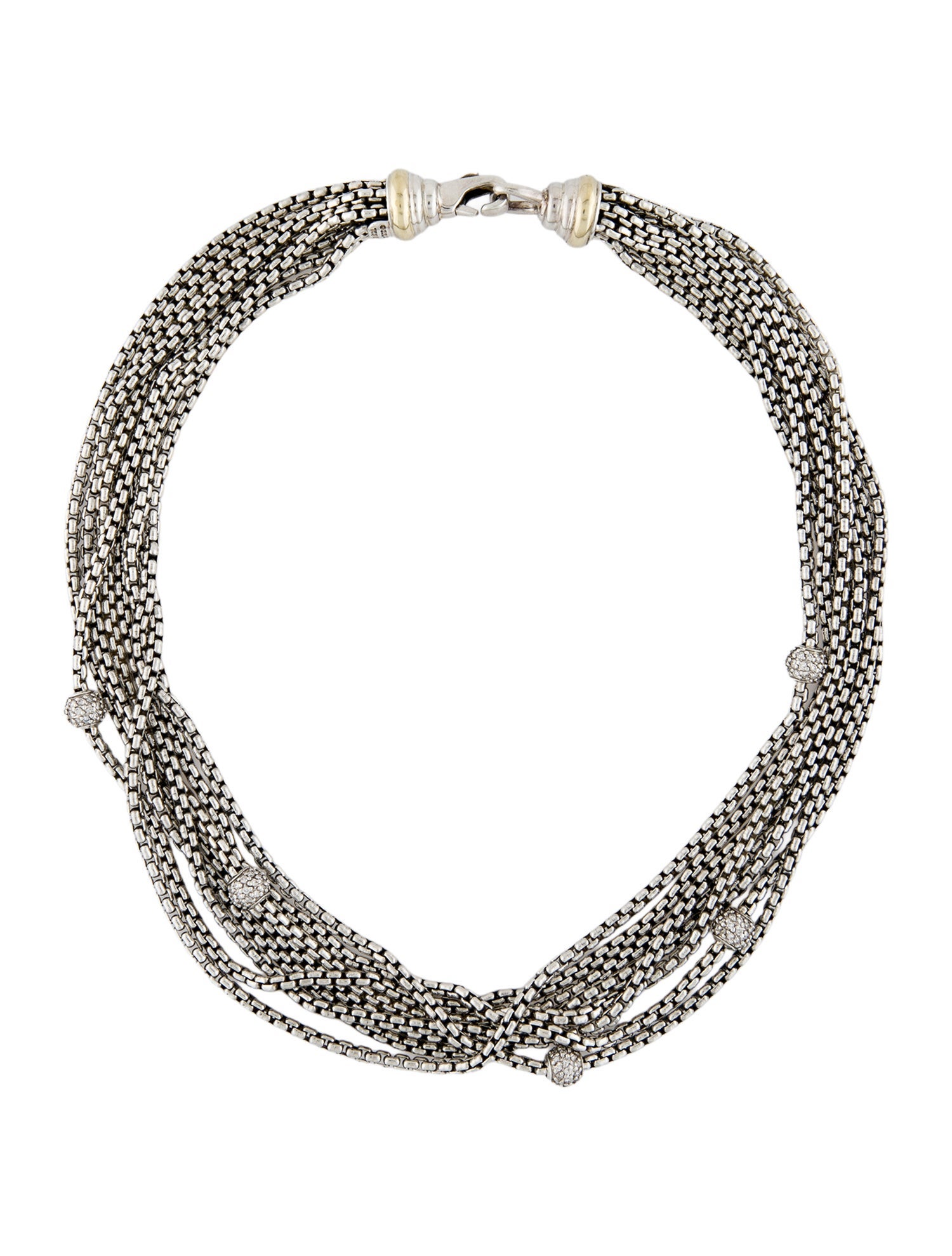David Yurman Diamond Pavé 8-Row Multistrand Necklace