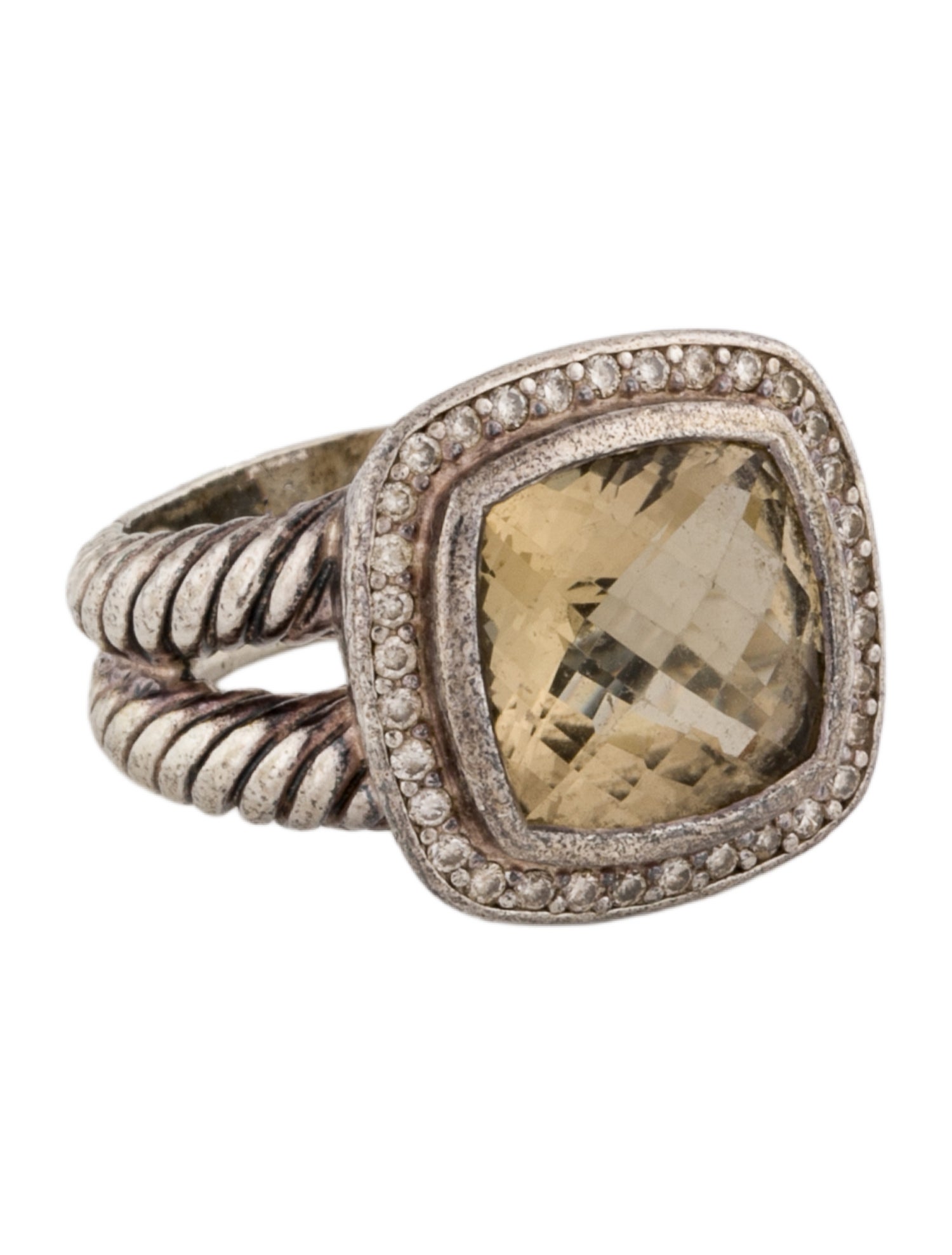 David Yurman Smoky Quartz & Diamond Albion Ring