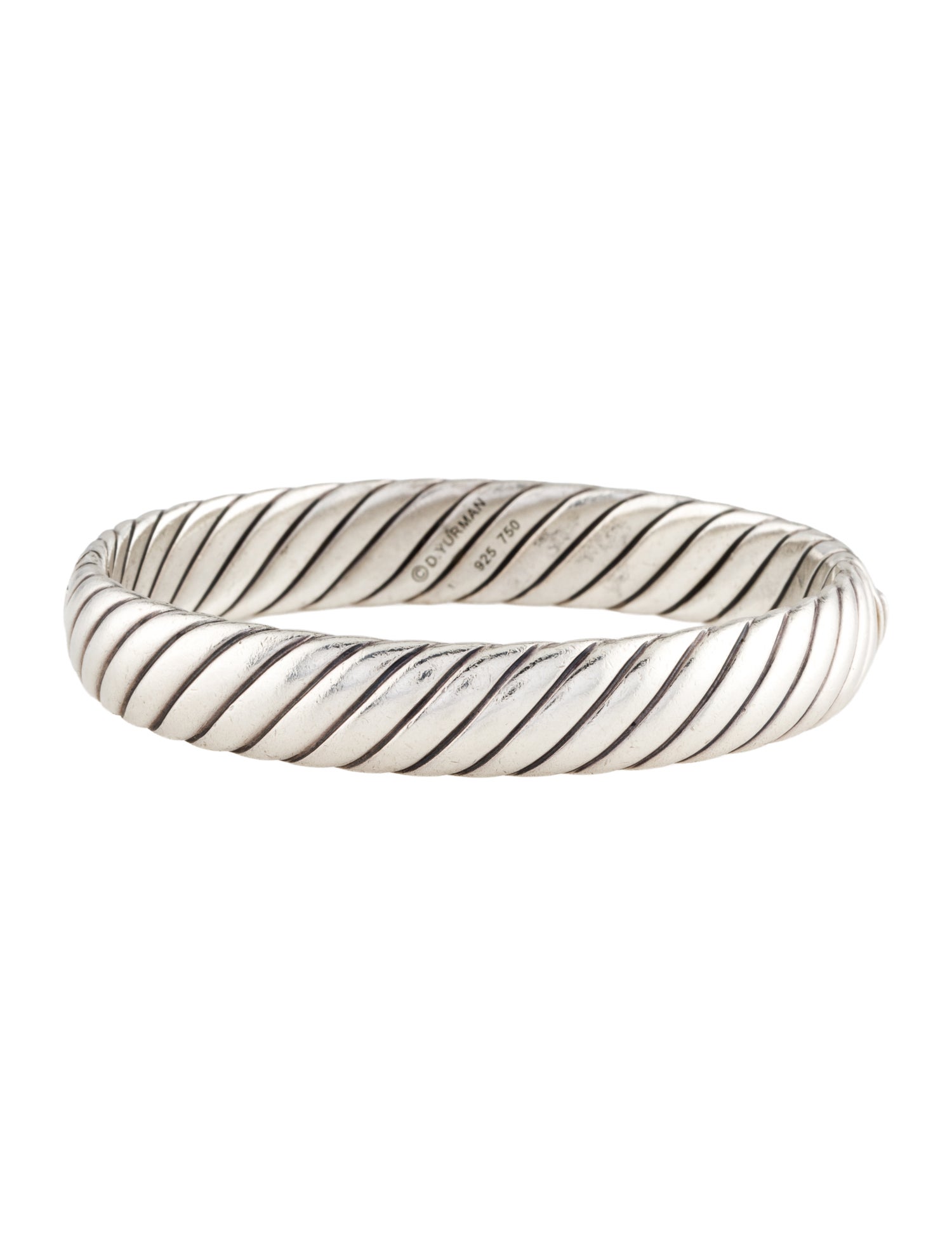 David Yurman Two-Tone Sculpted Cable Hinged Bracelet