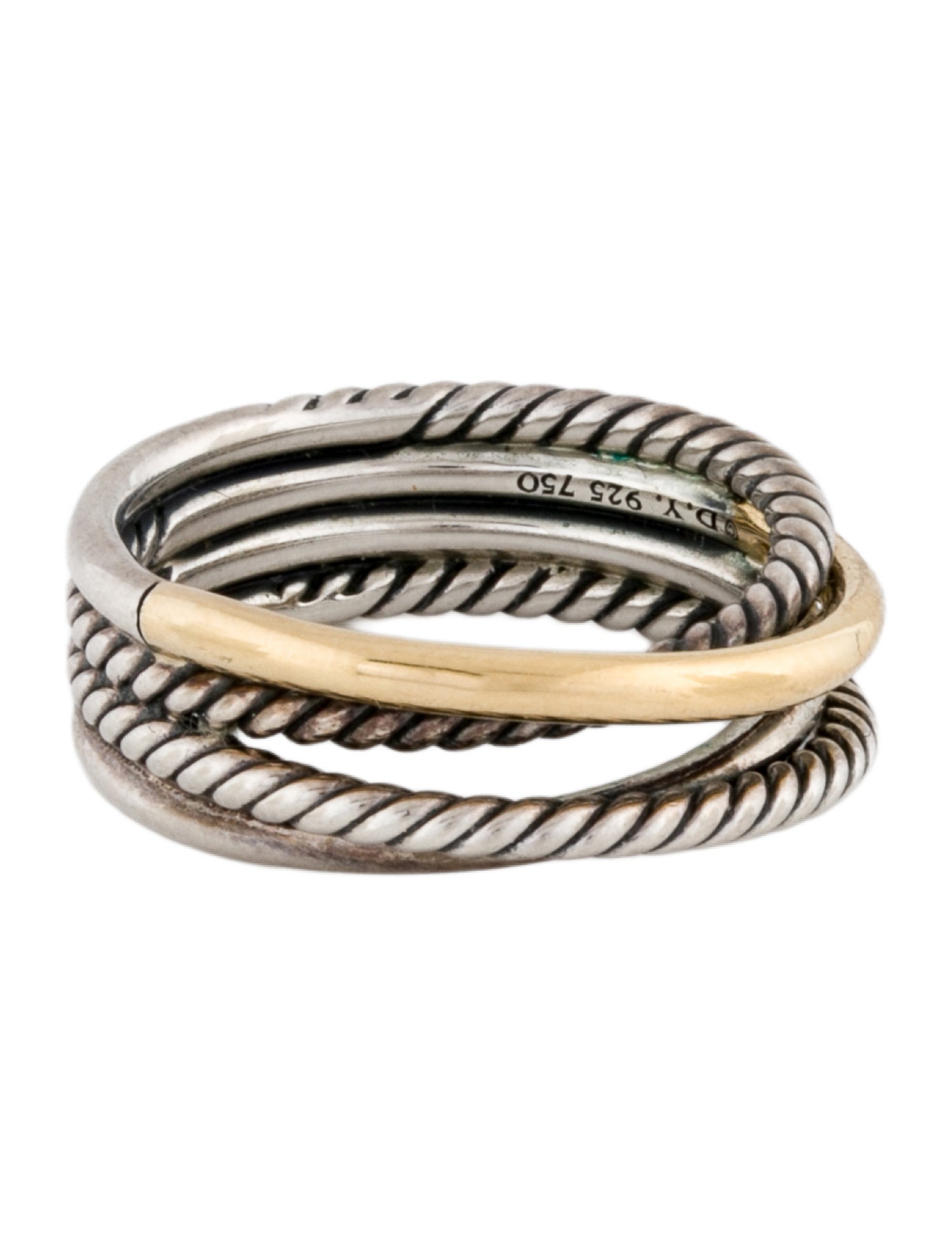 David Yurman Two-Tone Crossover Band Ring