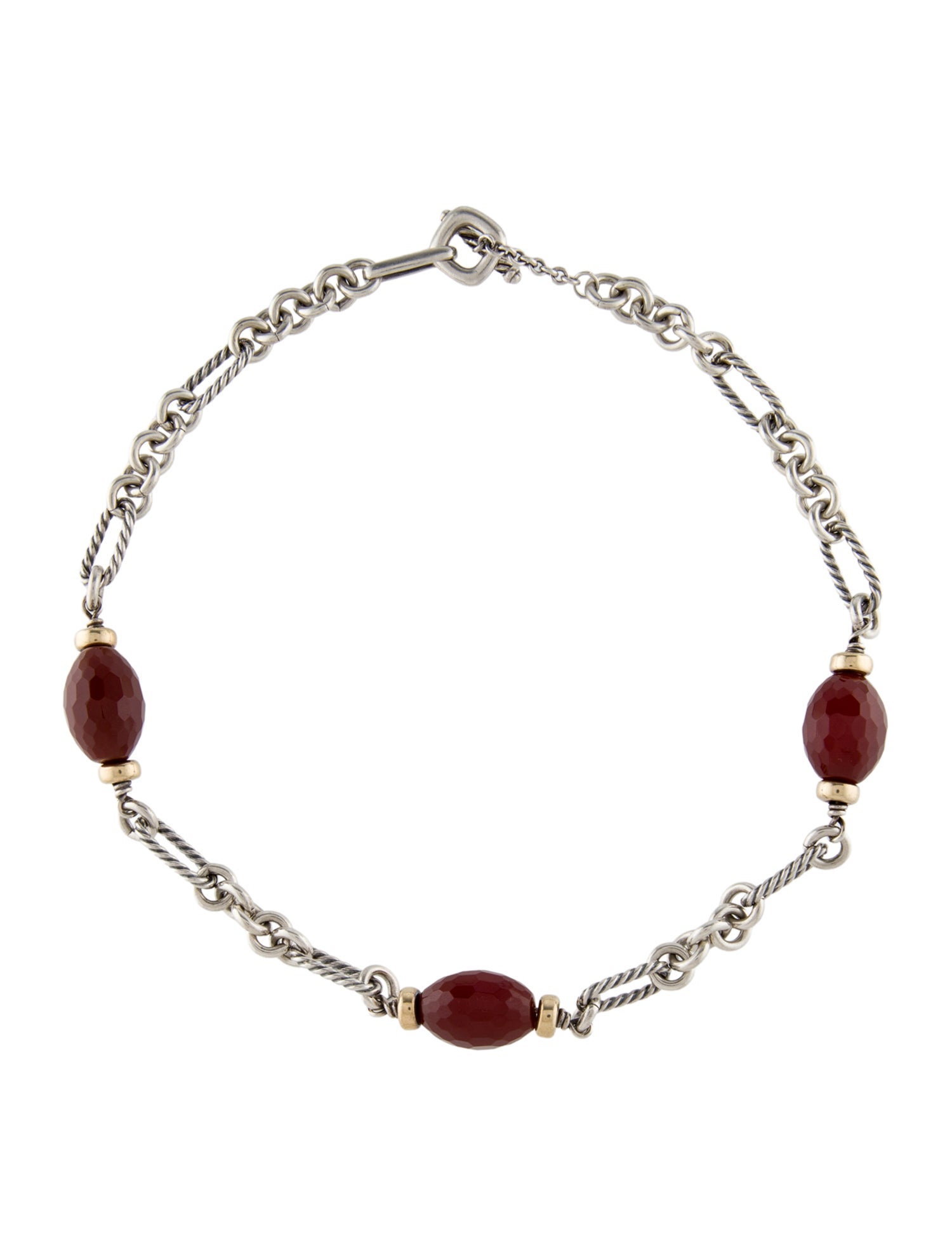 David Yurman Carnelian Figaro Station Necklace