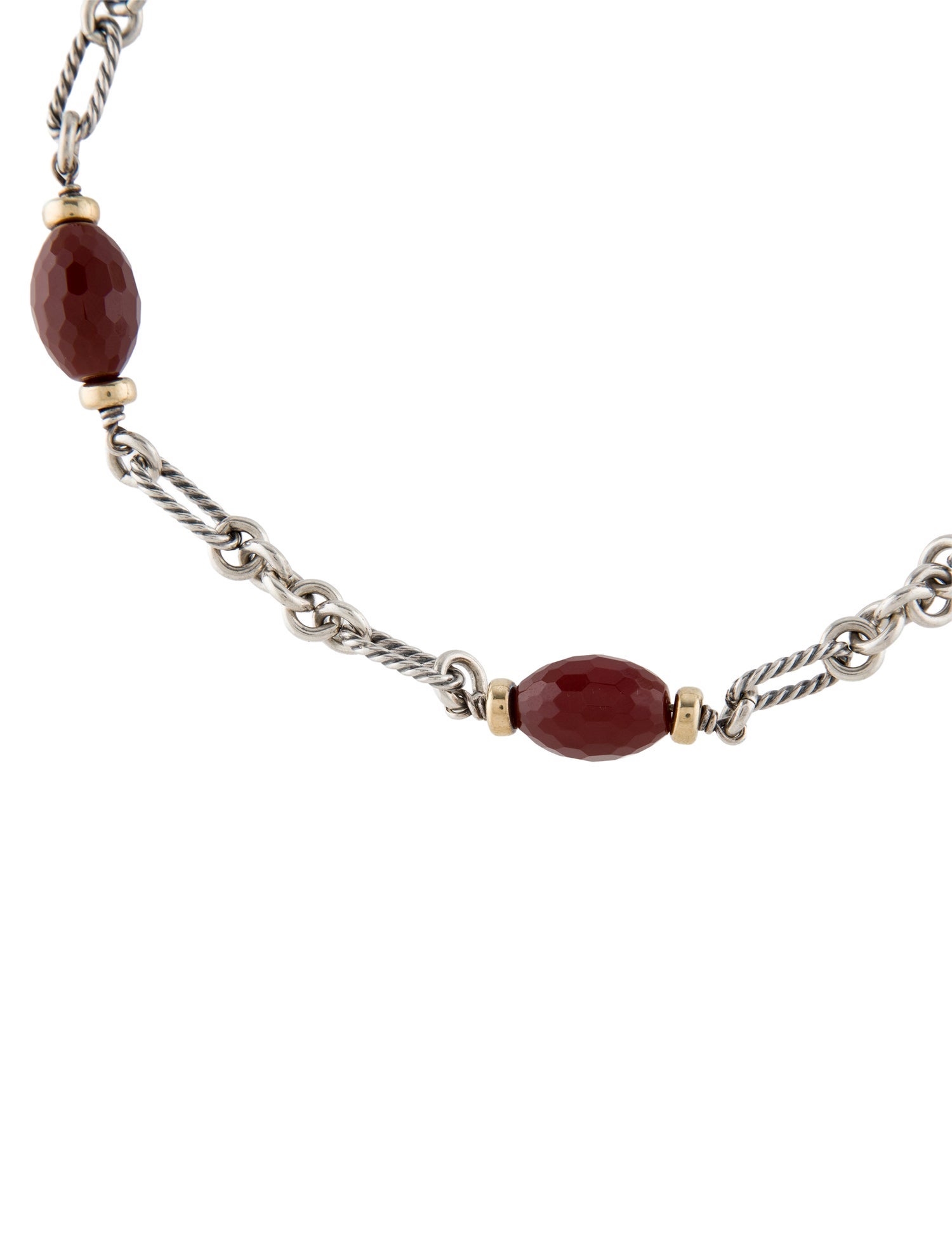 David Yurman Carnelian Figaro Station Necklace