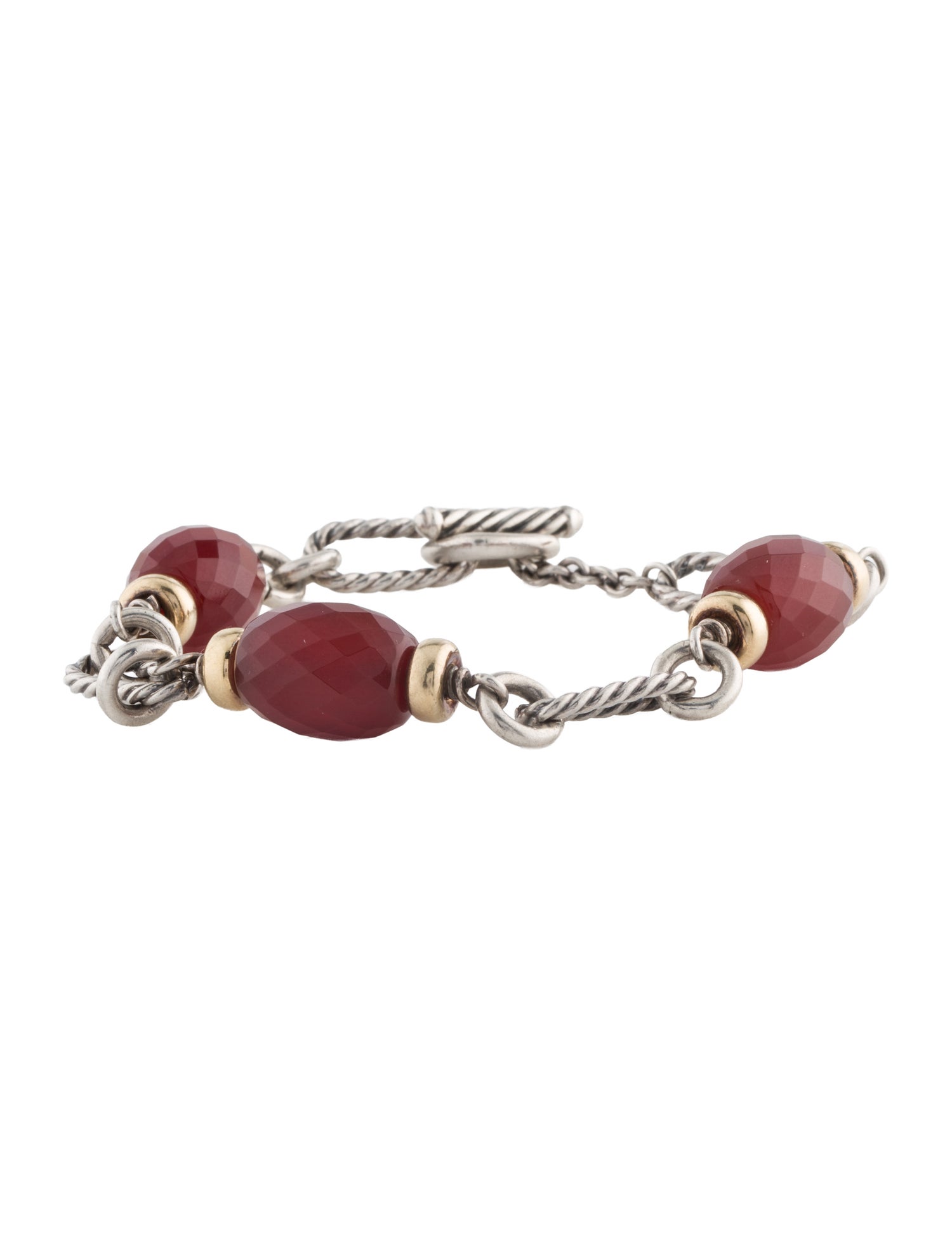 David Yurman Carnelian Figaro Link Bracelet