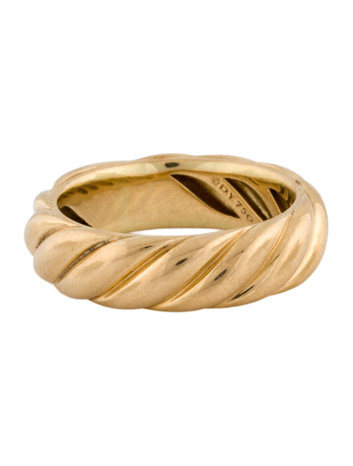 David Yurman 18K Sculpted Cable Band Ring