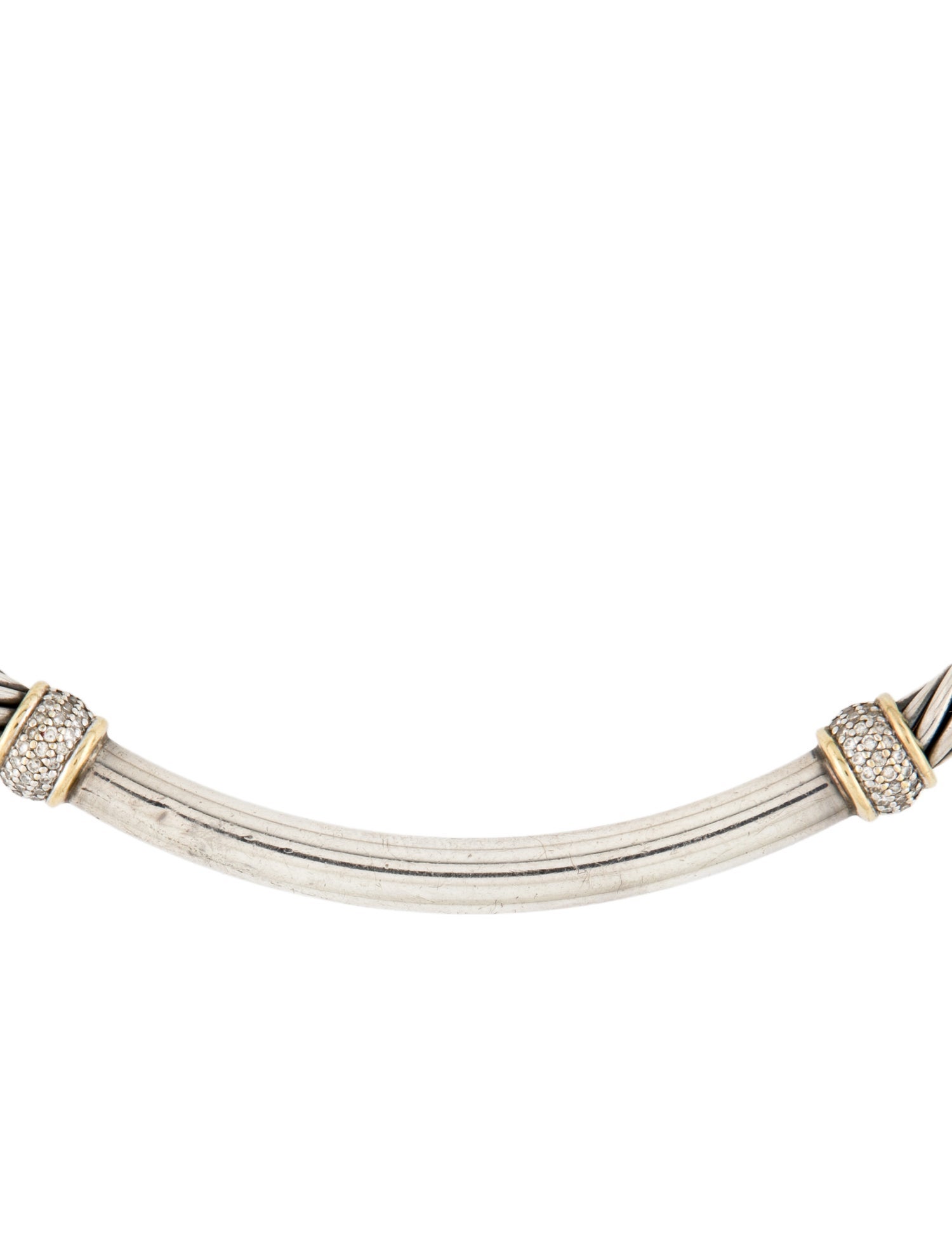 David Yurman Diamond Metro Cable Collar Necklace