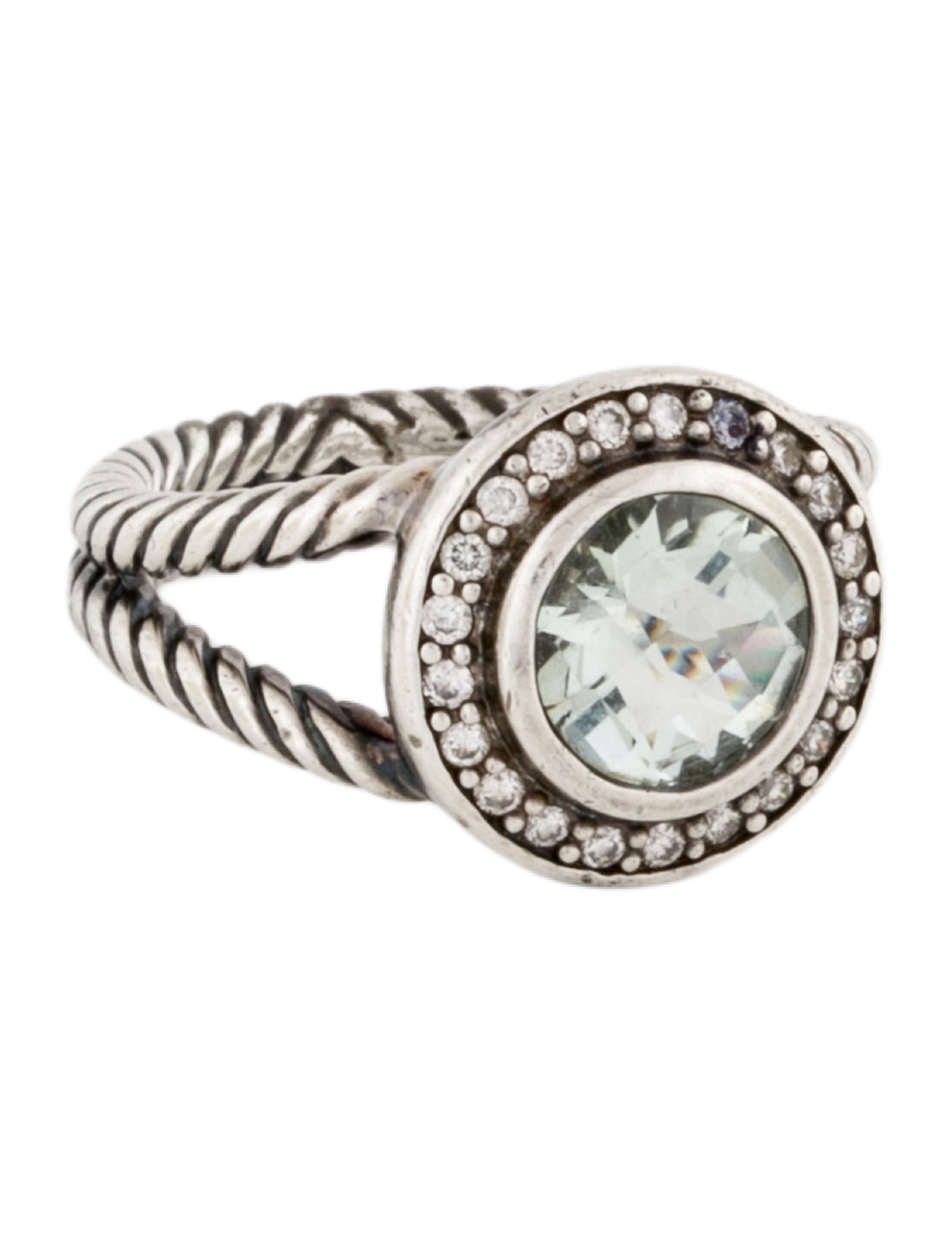 David Yurman Prasiolite & Diamond Cerise Cocktail Ring