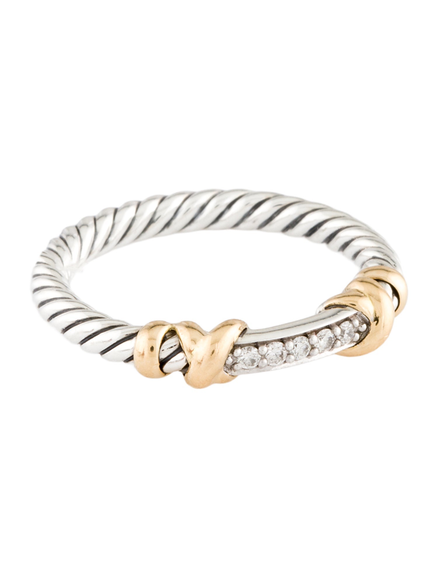 David Yurman Diamond Petite Helena Wrap Band Ring