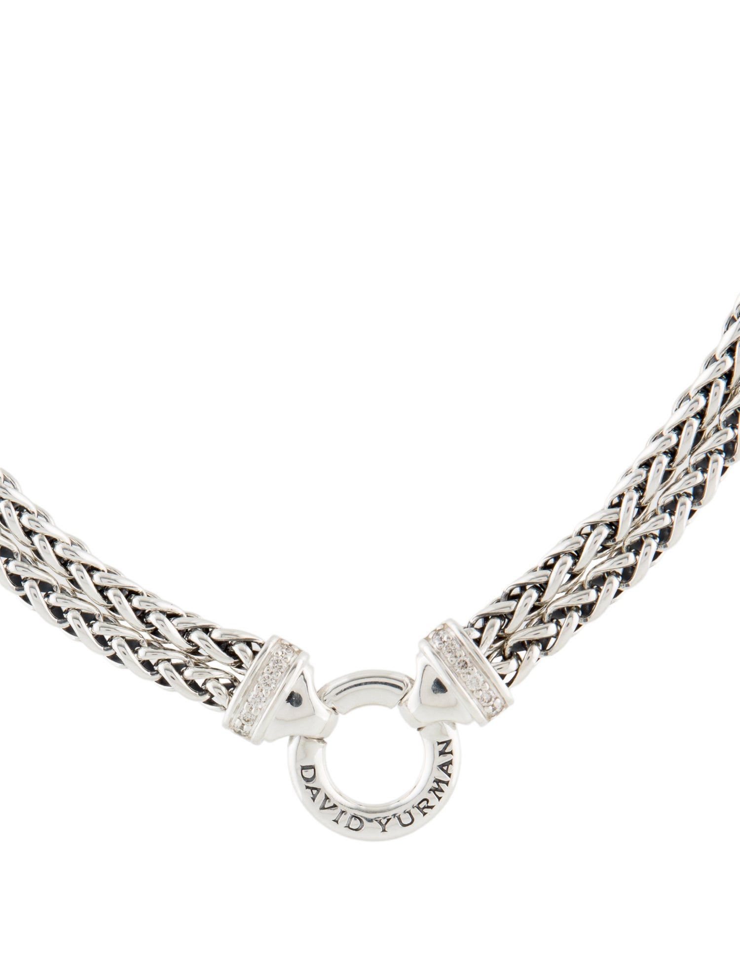 David Yurman Diamond Double Wheat Chain Necklace