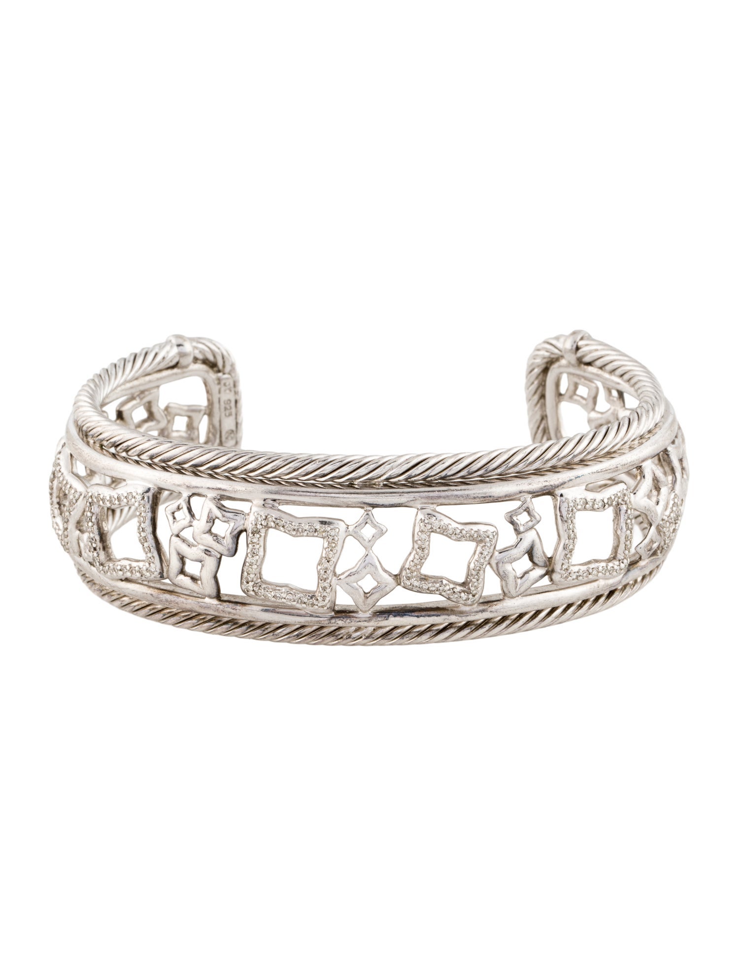 David Yurman Quatrefoil Diamond Cuff Bracelet.
