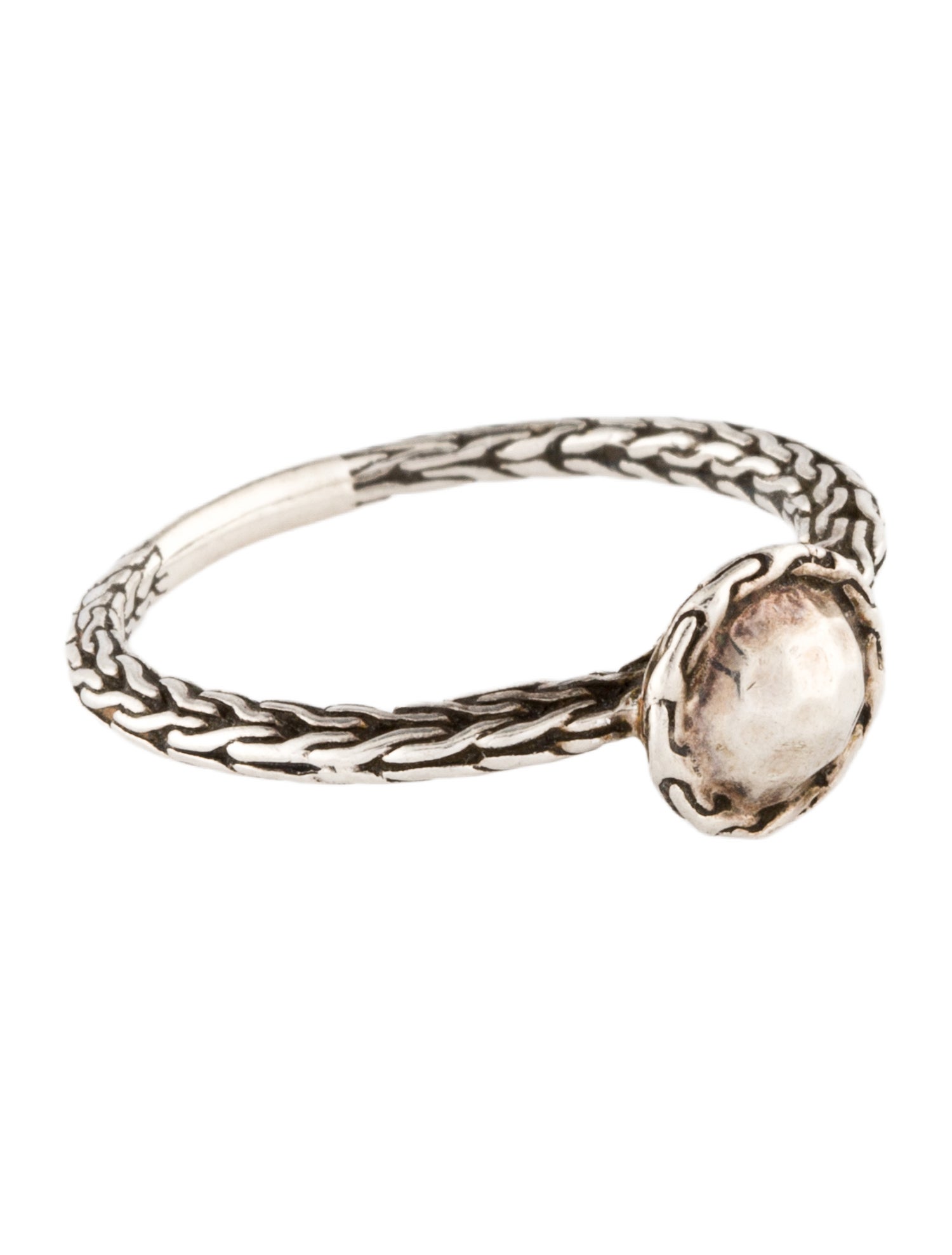 John Hardy Hammered Classic Chain Cocktail Ring