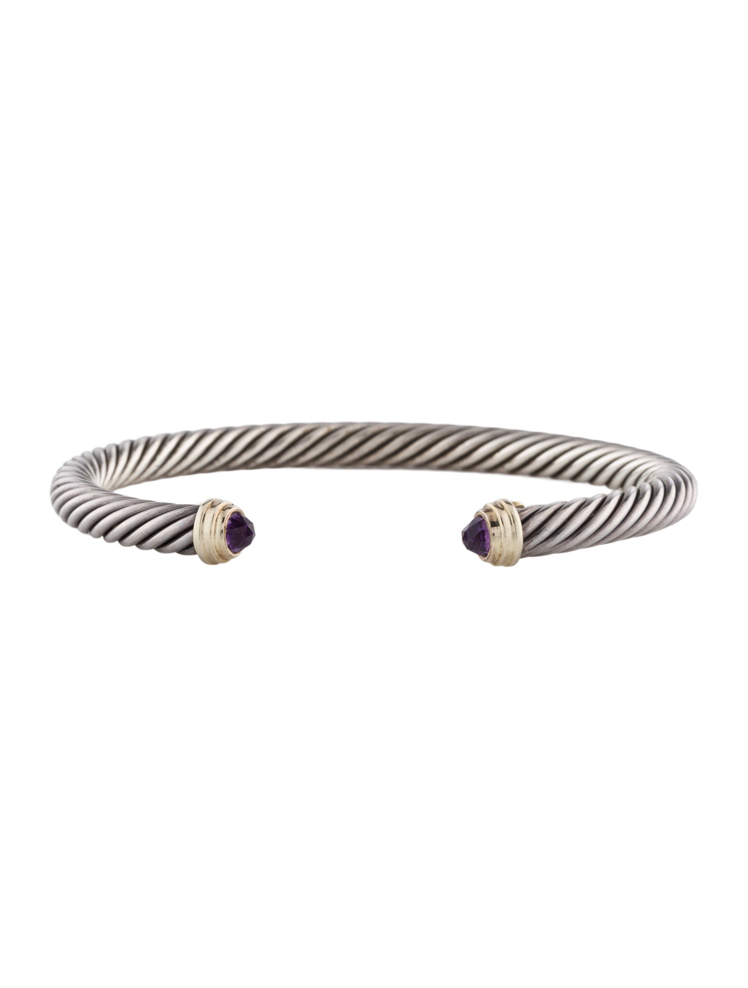 David Yurman Amethyst Classic Cable Cuff Bracelet